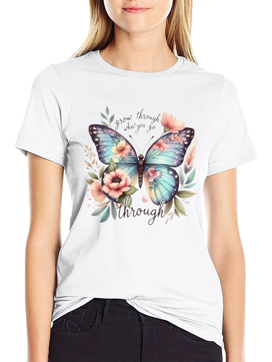 Floral Butterfly Graphic T-Shirt