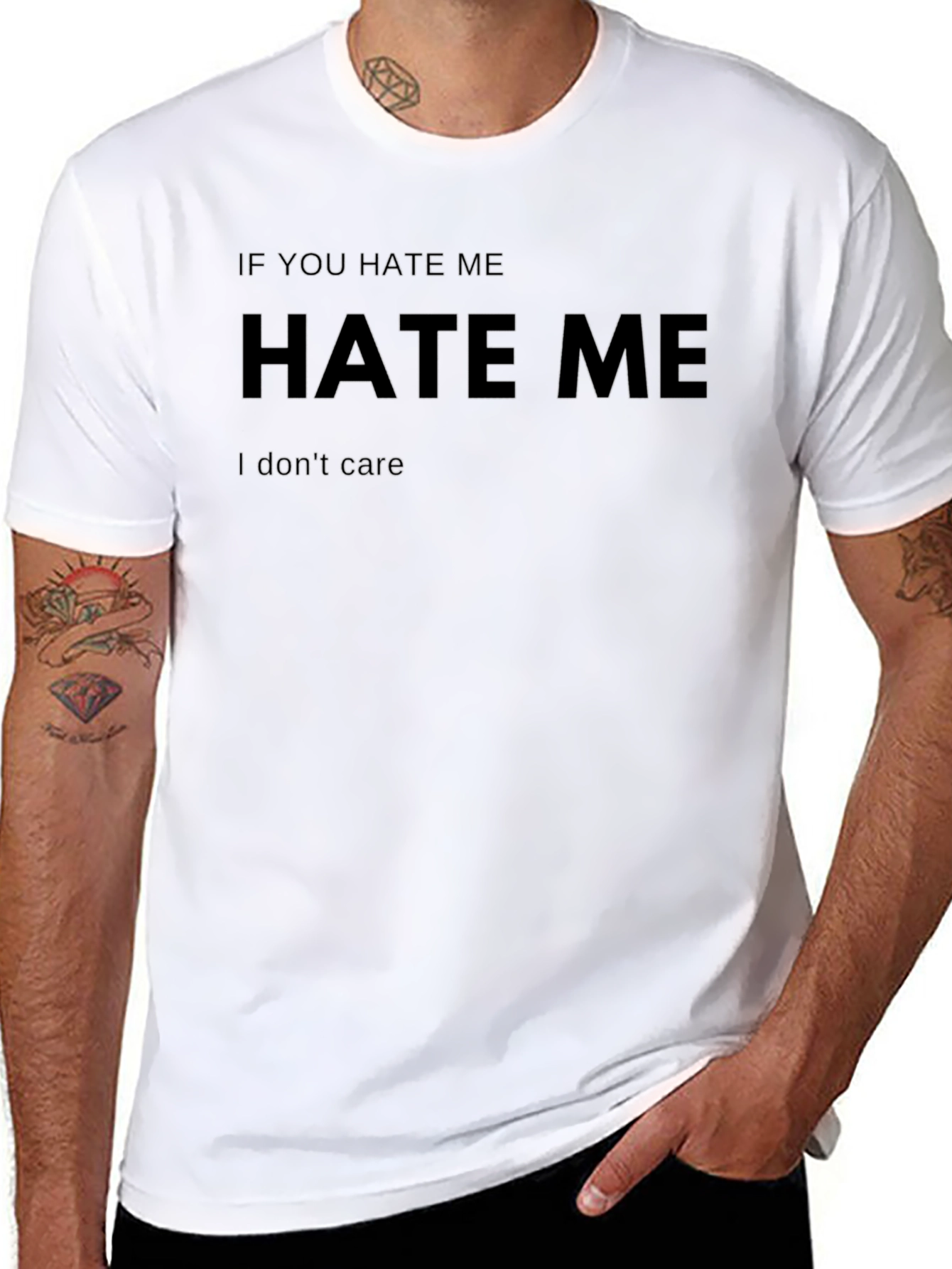 Edgy Graphic Tee: Hate Me I Dont Care