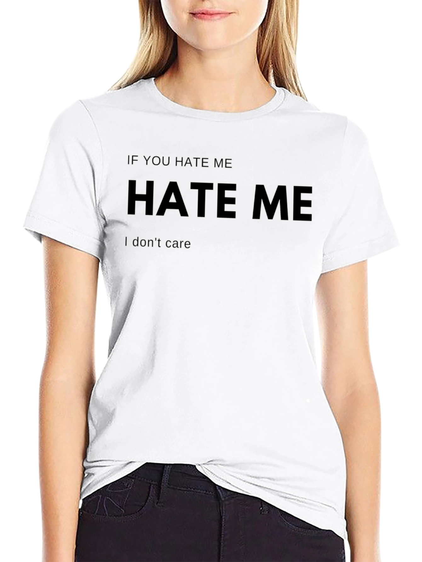 Edgy Graphic Tee: Hate Me I Dont Care