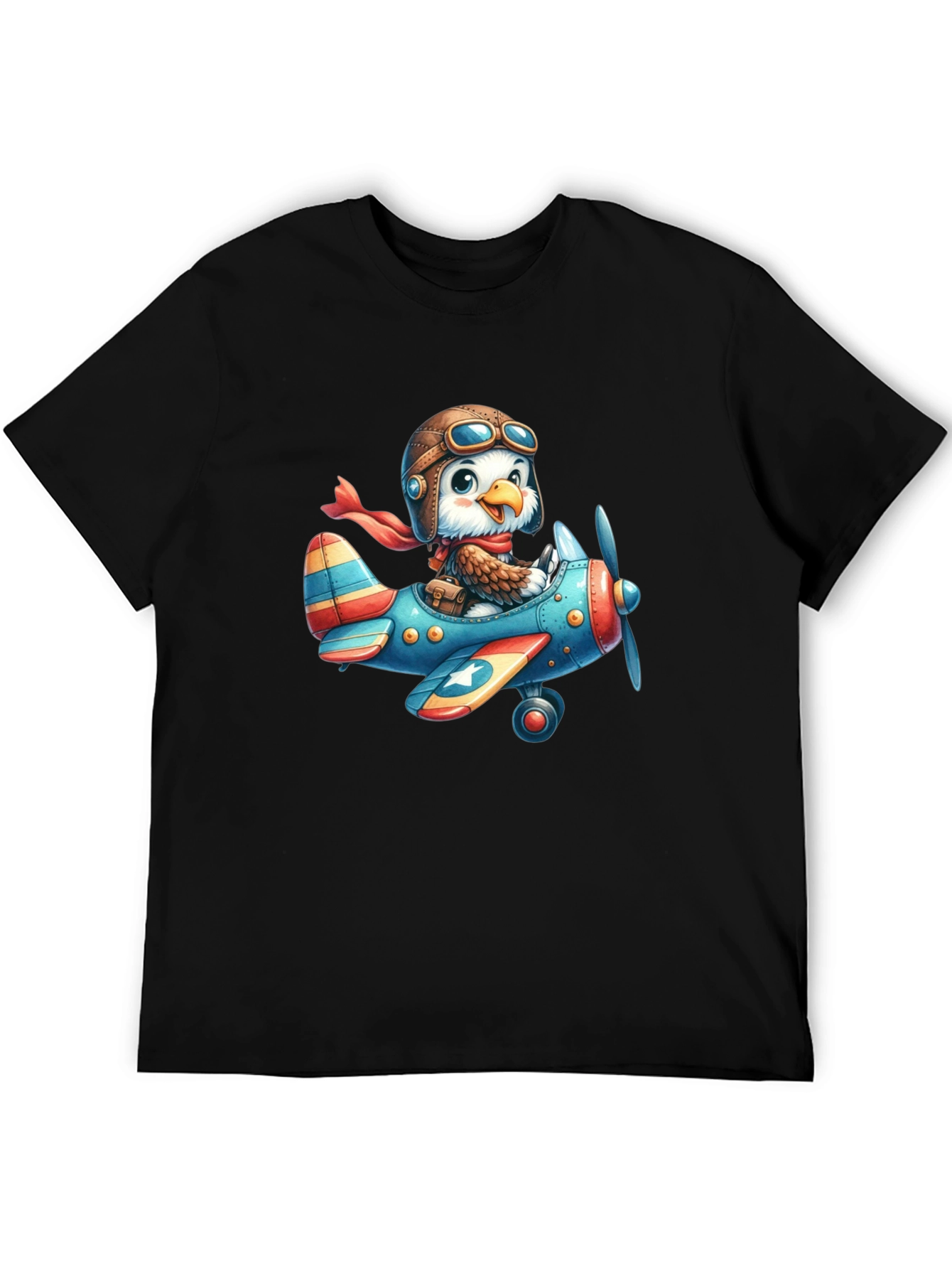 Eagle Pilot T-Shirt - Cartoon Airplane Design
