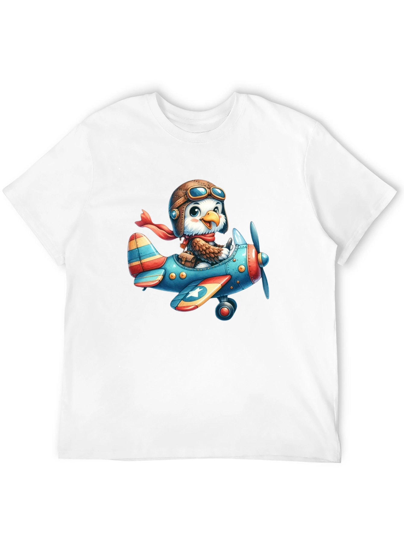 Eagle Pilot T-Shirt - Cartoon Airplane Design