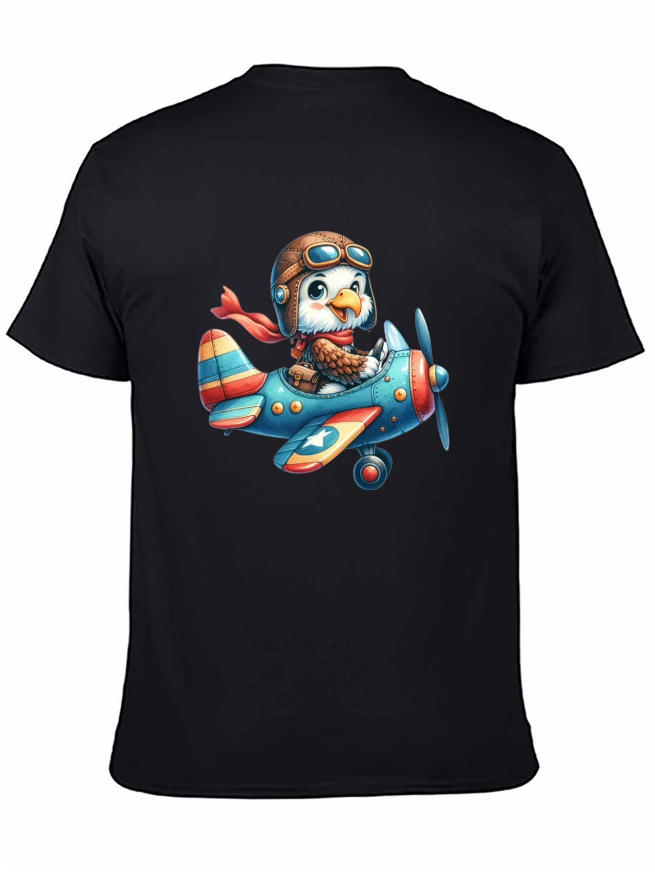 Eagle Pilot T-Shirt - Cartoon Airplane Design