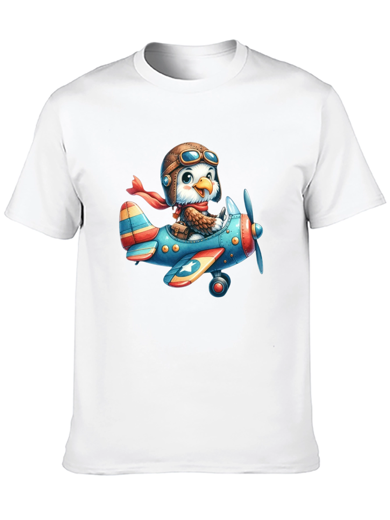 Eagle Pilot T-Shirt - Cartoon Airplane Design