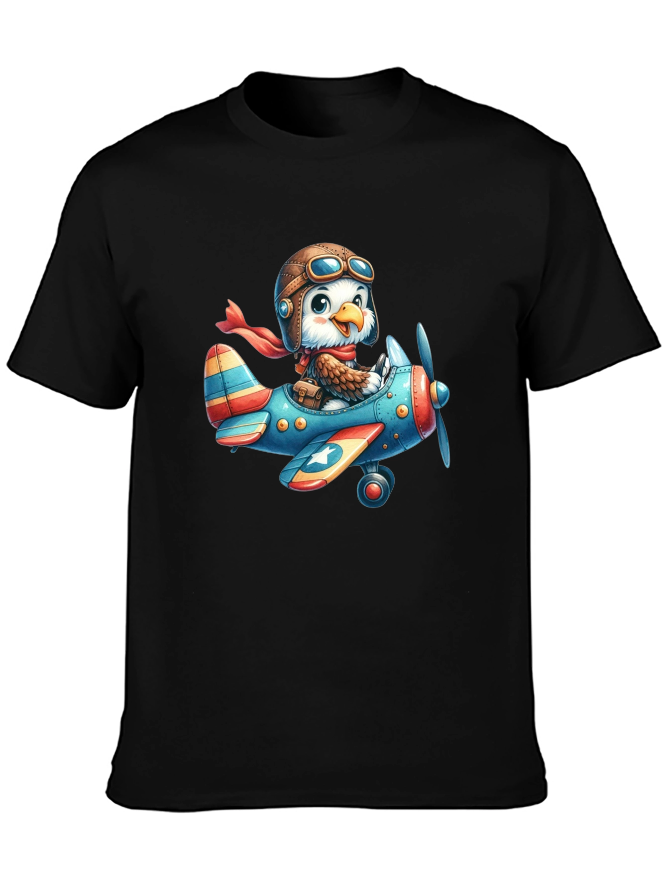 Eagle Pilot T-Shirt - Cartoon Airplane Design