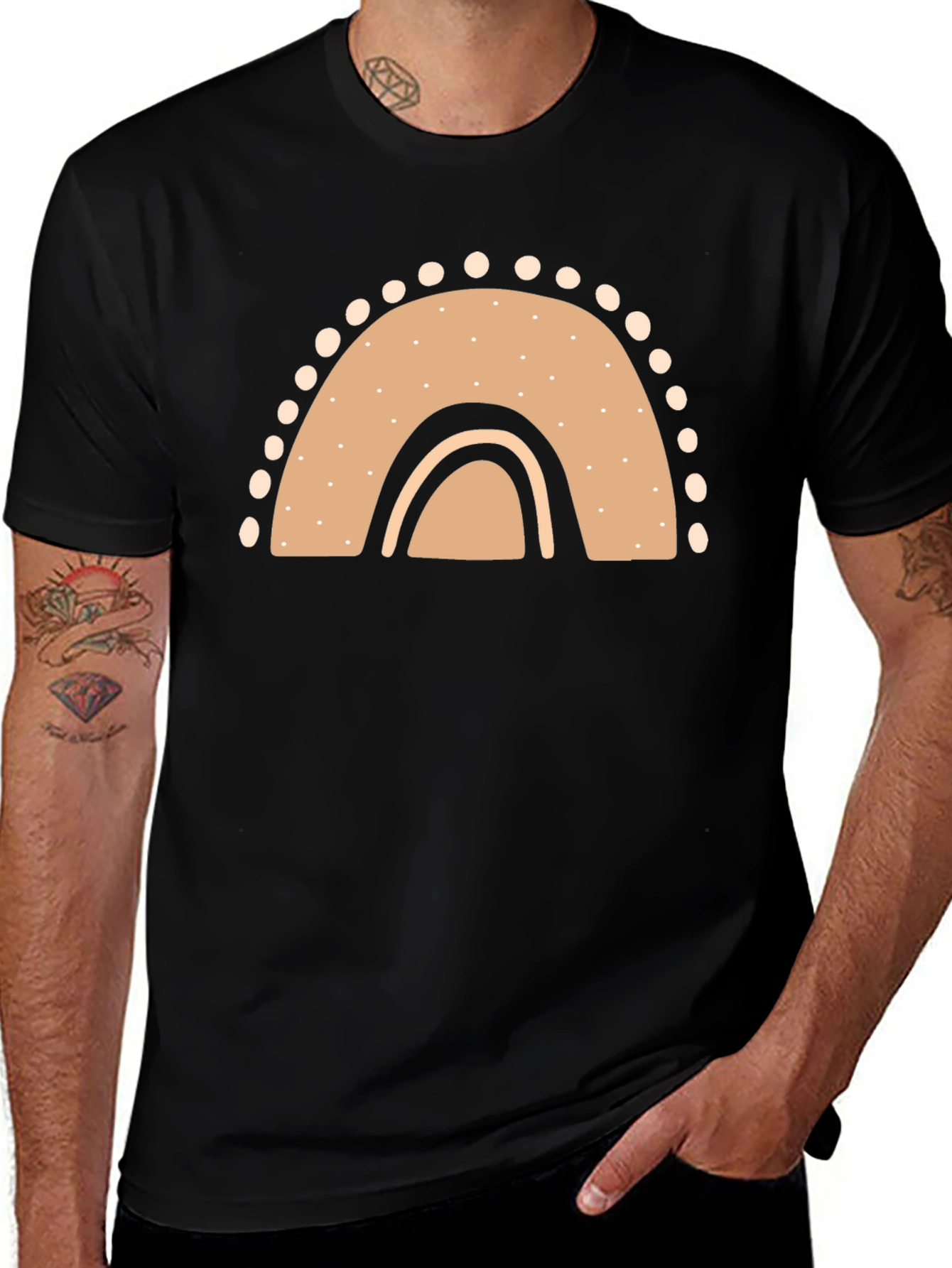 Boho Rainbow Graphic Tee - Casual Comfort