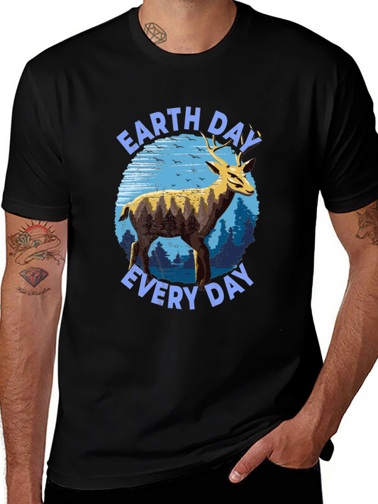 Earth Day Everyday Deer Graphic T-Shirt