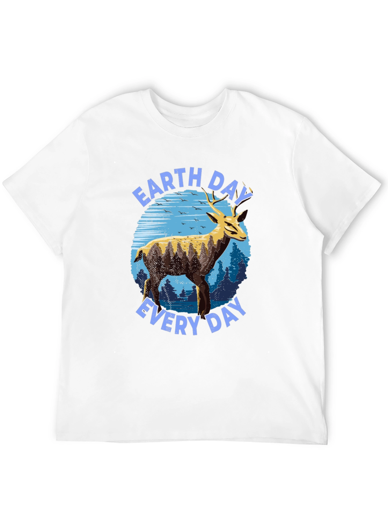 Earth Day Everyday Deer Graphic T-Shirt