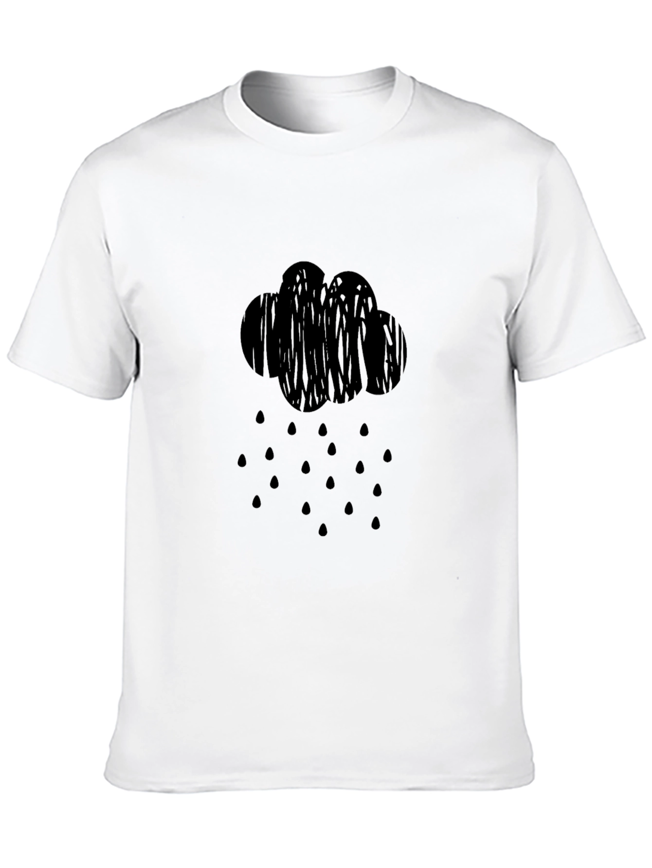 Rainy Day Cloud Graphic Tee - Black Casual Shirt