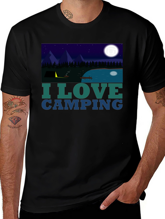 I Love Camping Graphic Tee - Outdoor Adventure Shirt