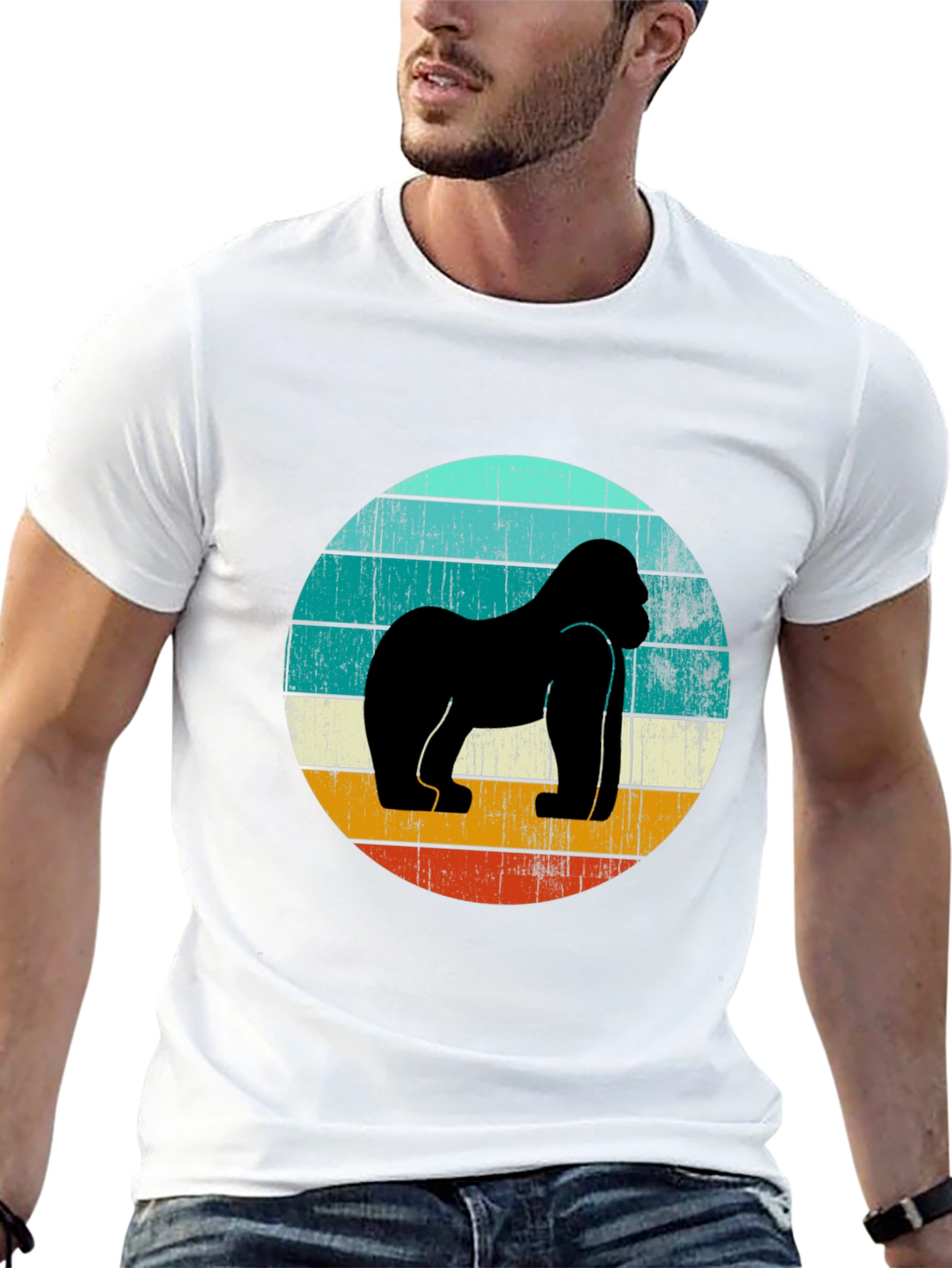 Retro Gorilla Graphic Tee - Black
