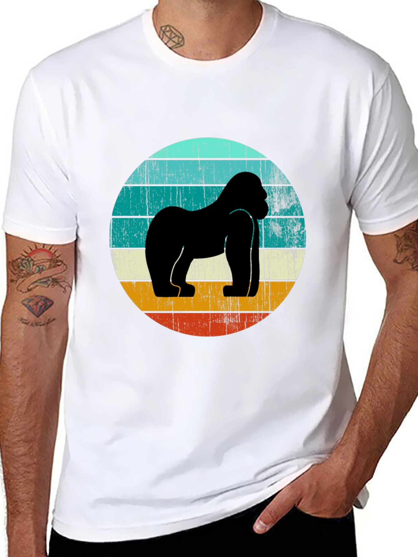 Retro Gorilla Graphic Tee - Black