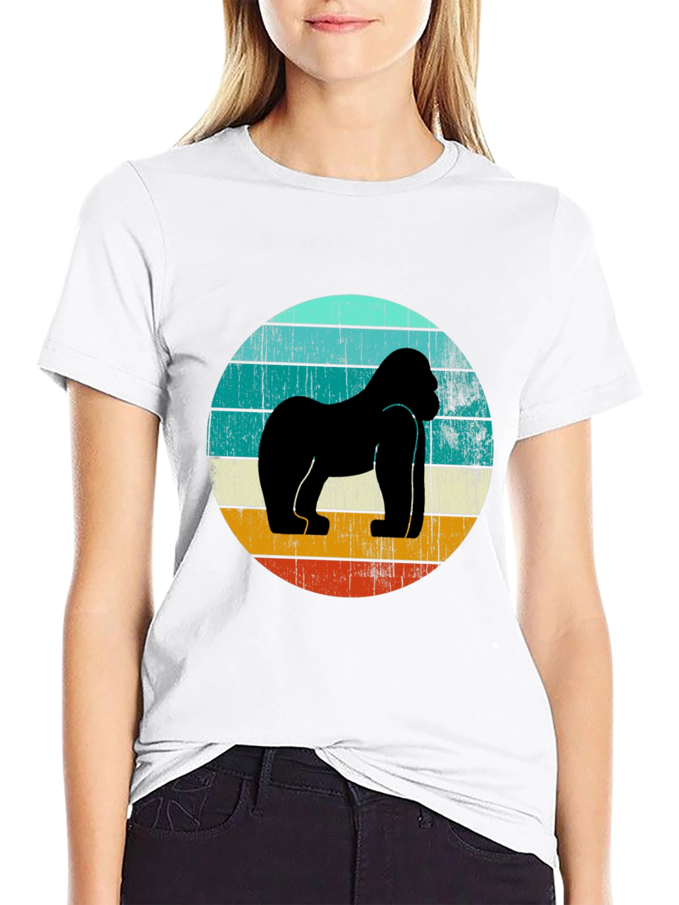 Retro Gorilla Graphic Tee - Black