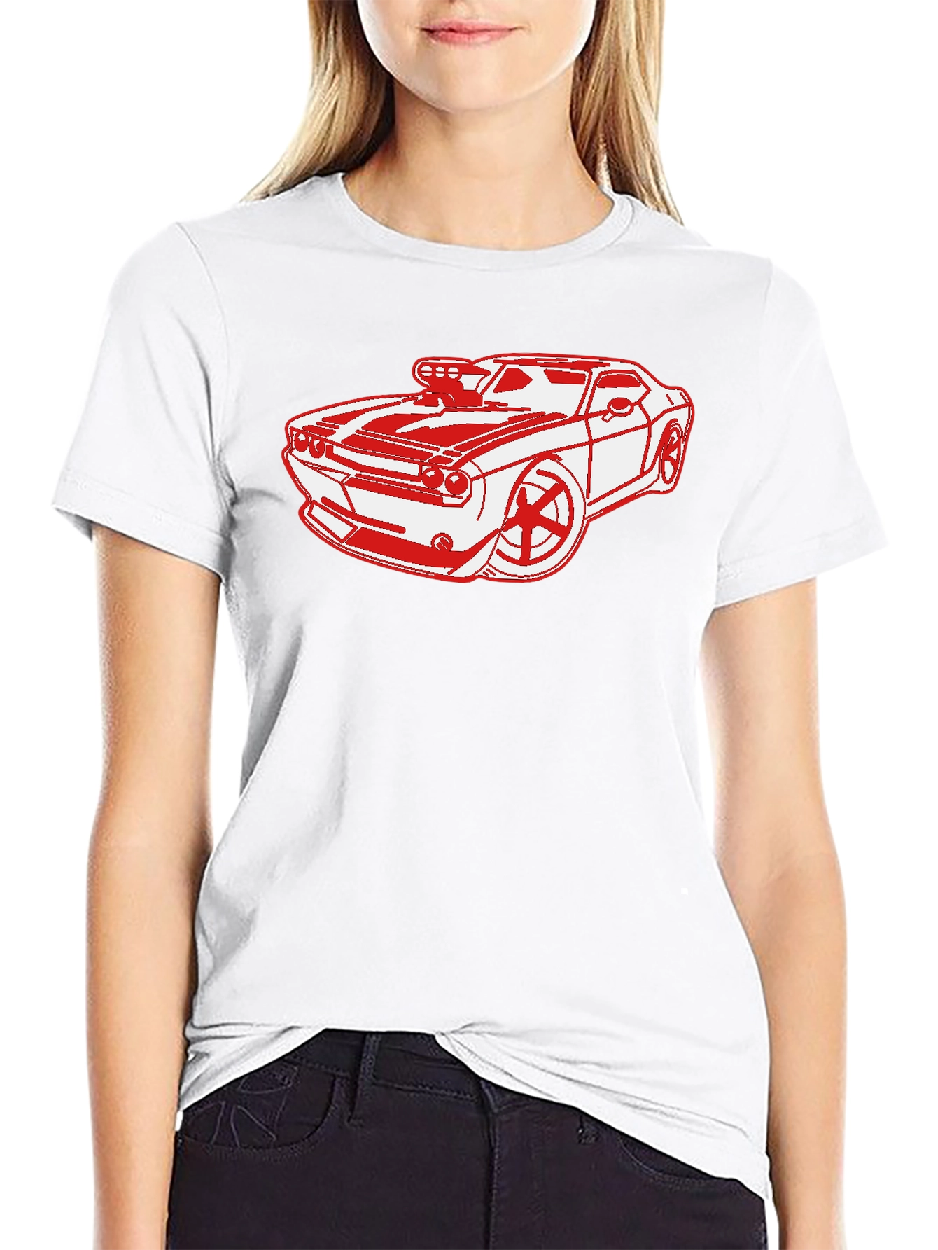 Red Muscle Car Graphic T-Shirt