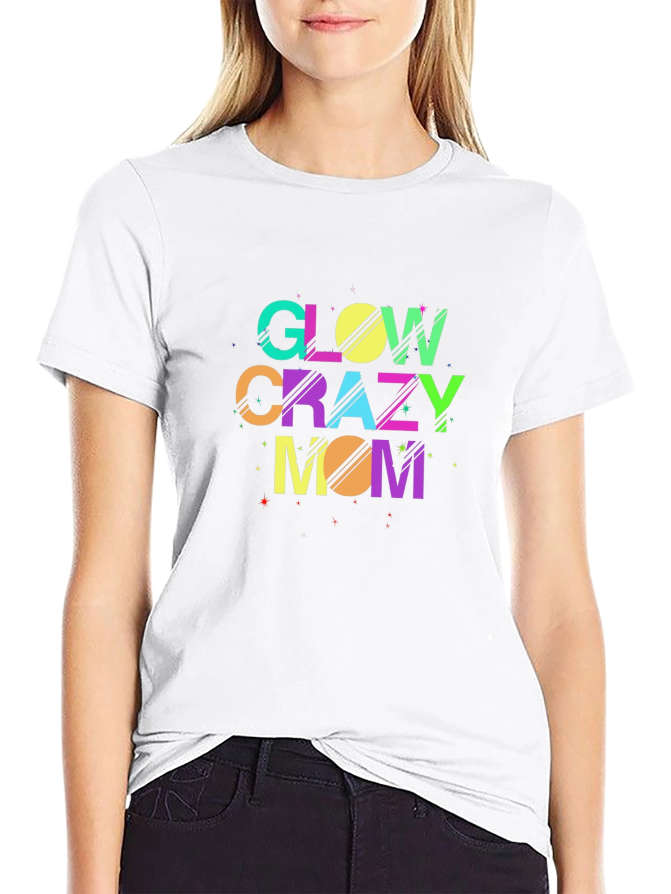 Glow Crazy Mom Black T-Shirt