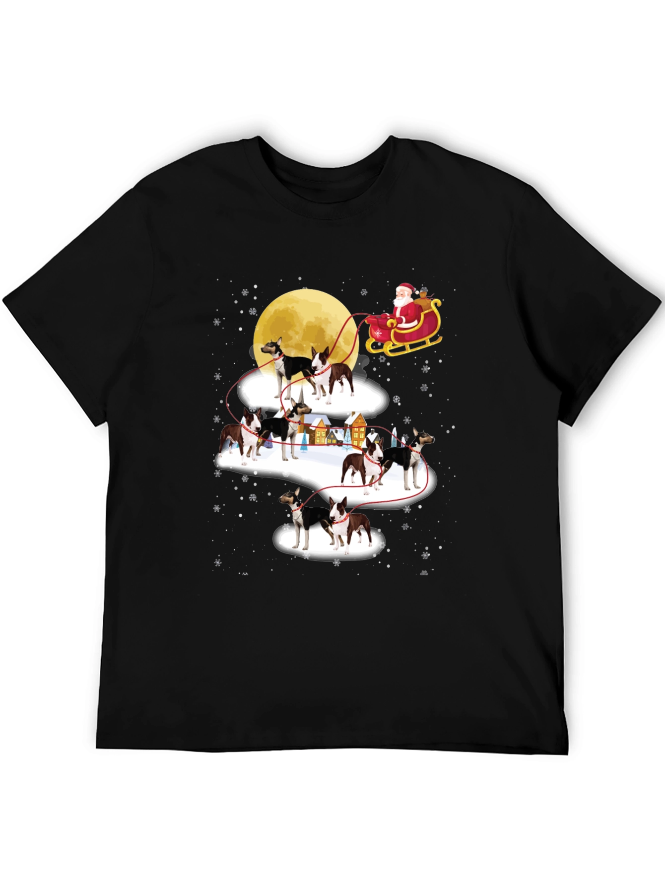 Christmas Dog Sled T-Shirt Santa Claus Holiday