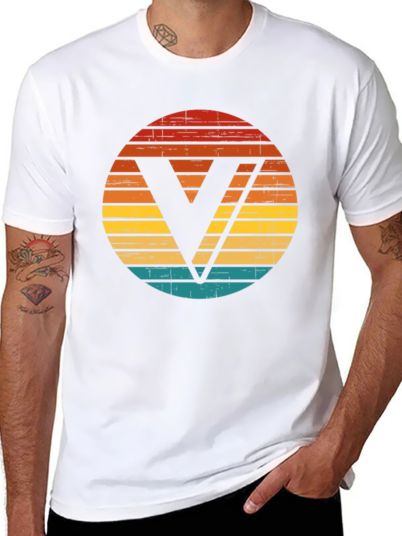 Retro Sunset V Graphic Black T-Shirt