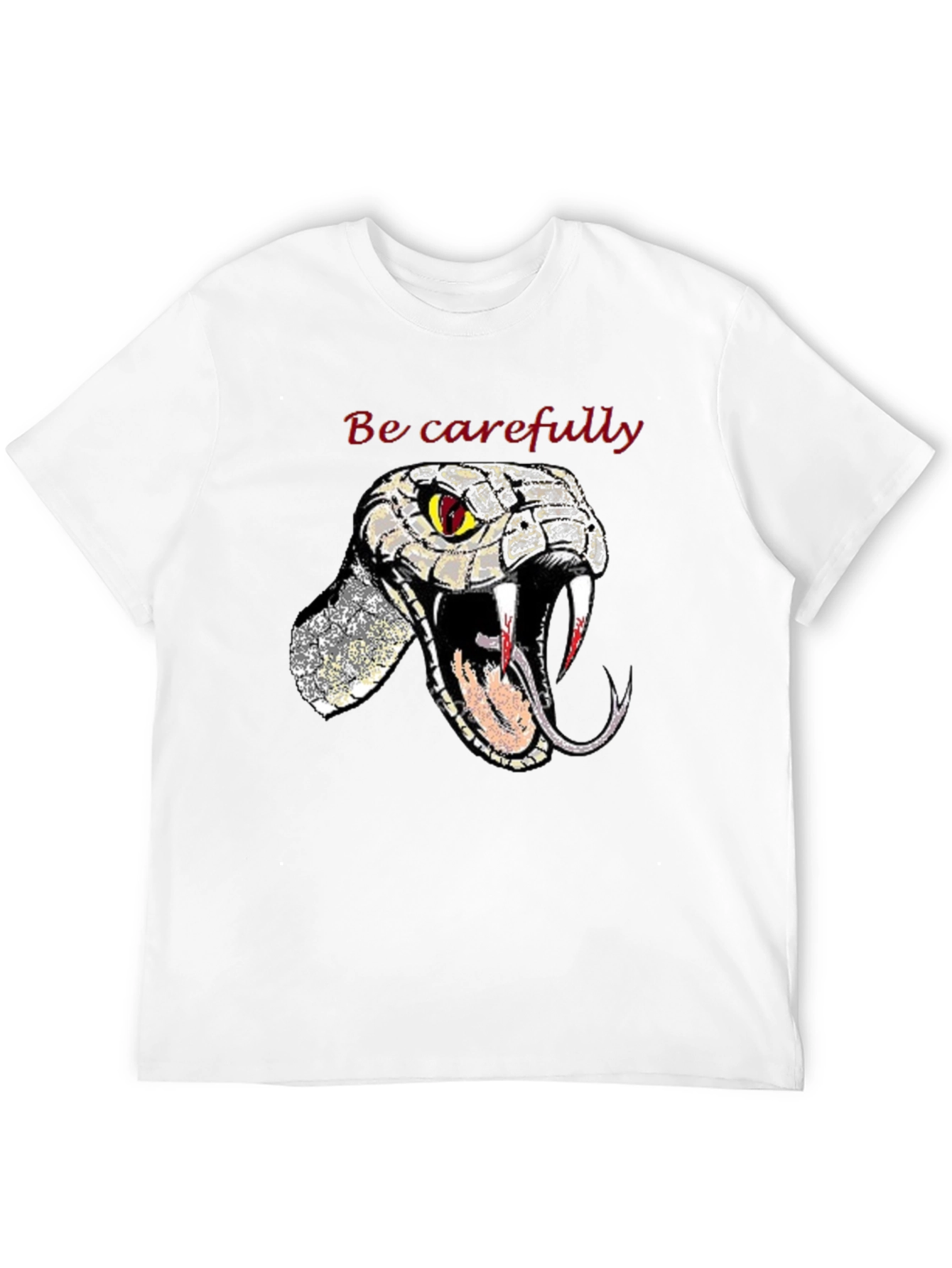 Snake Graphic Tee - Be Carefully Black T-Shirt
