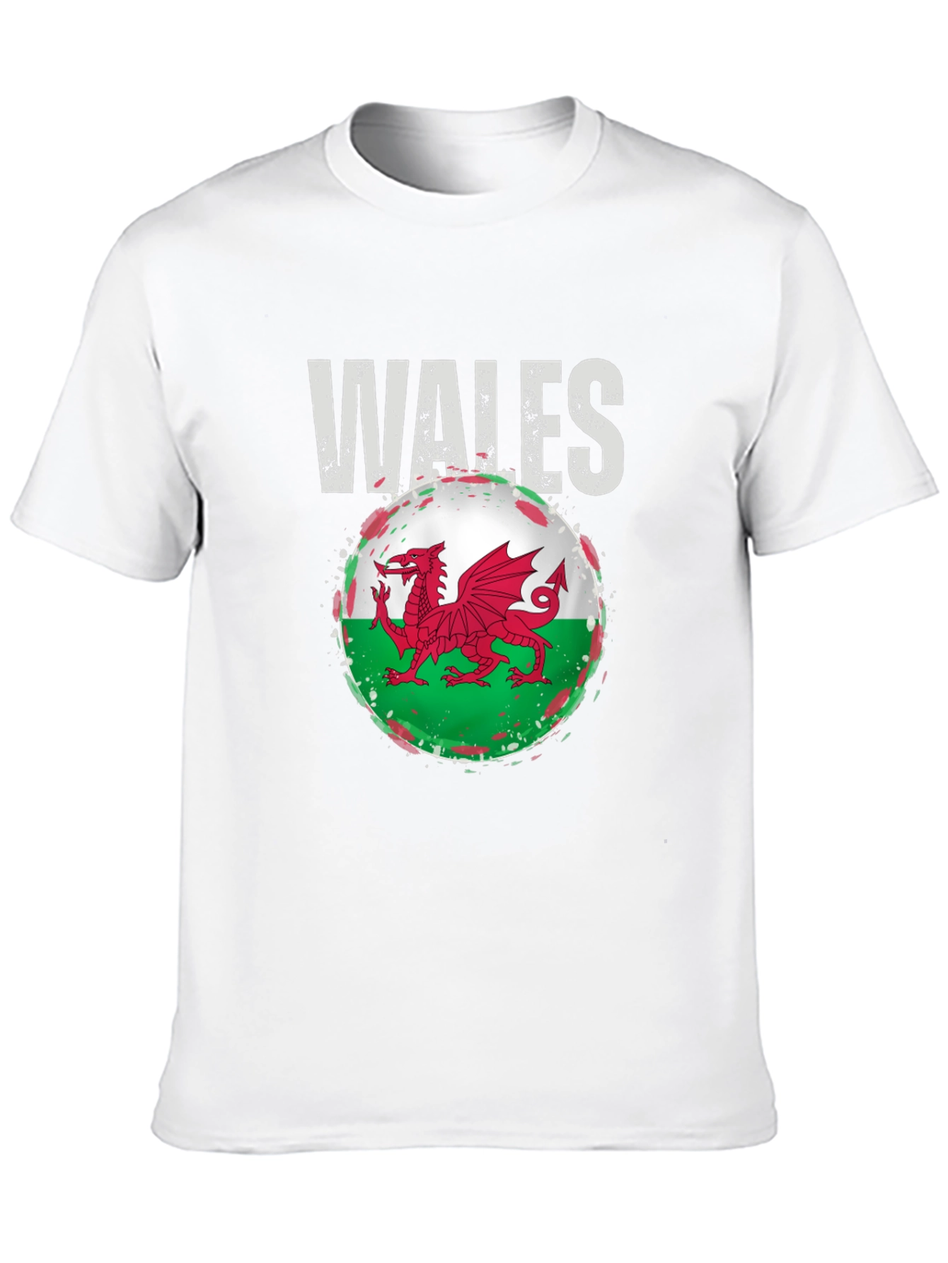 Wales Flag Dragon Graphic Tee - Black
