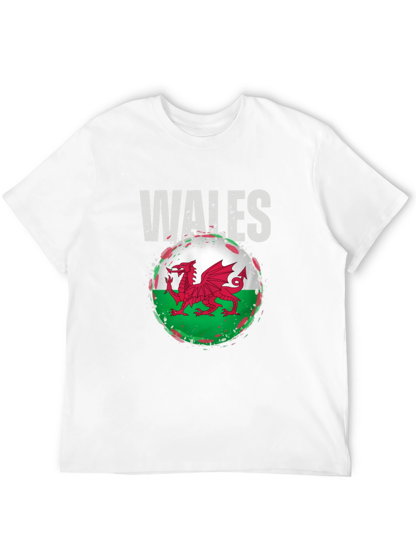 Wales Flag Dragon Graphic Tee - Black