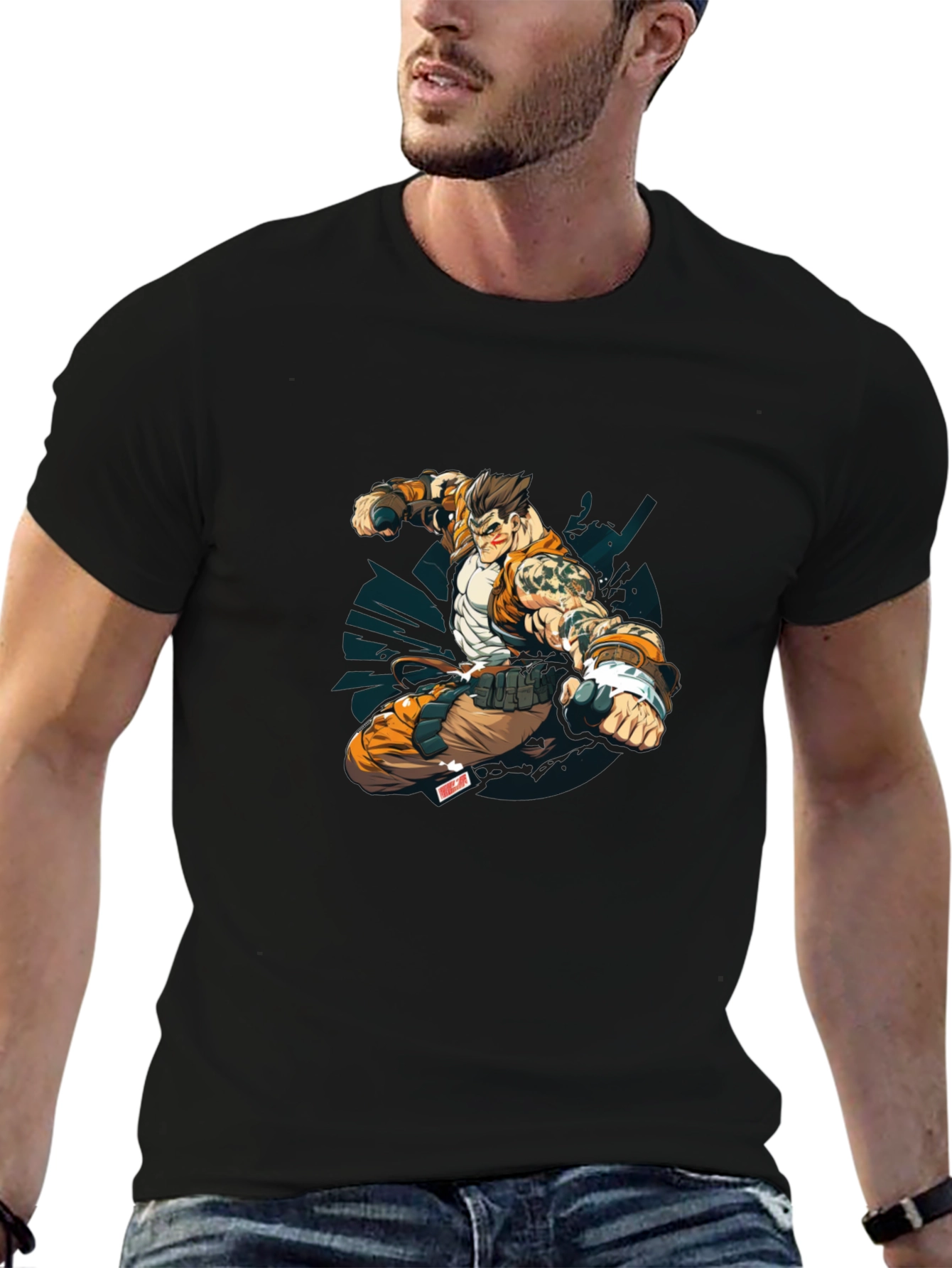 Anime Character Graphic Black T-Shirt