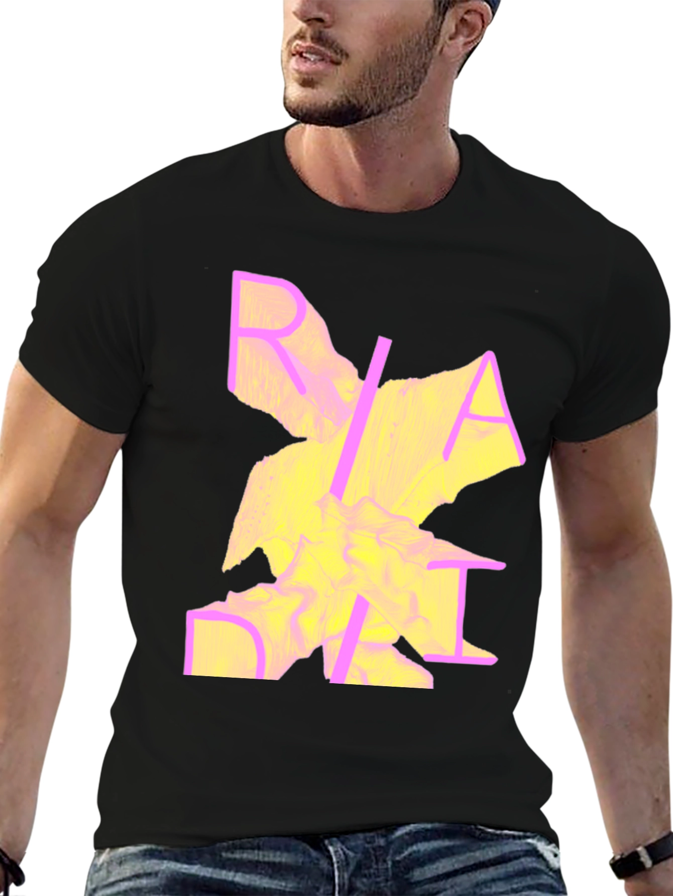 Abstract Graphic Print Crew Neck Tee