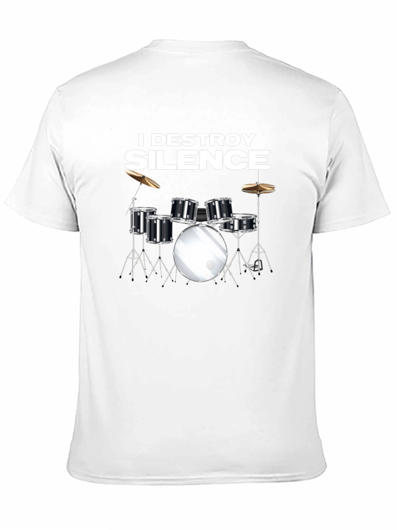 I Destroy Silence Drum Set Black T-Shirt