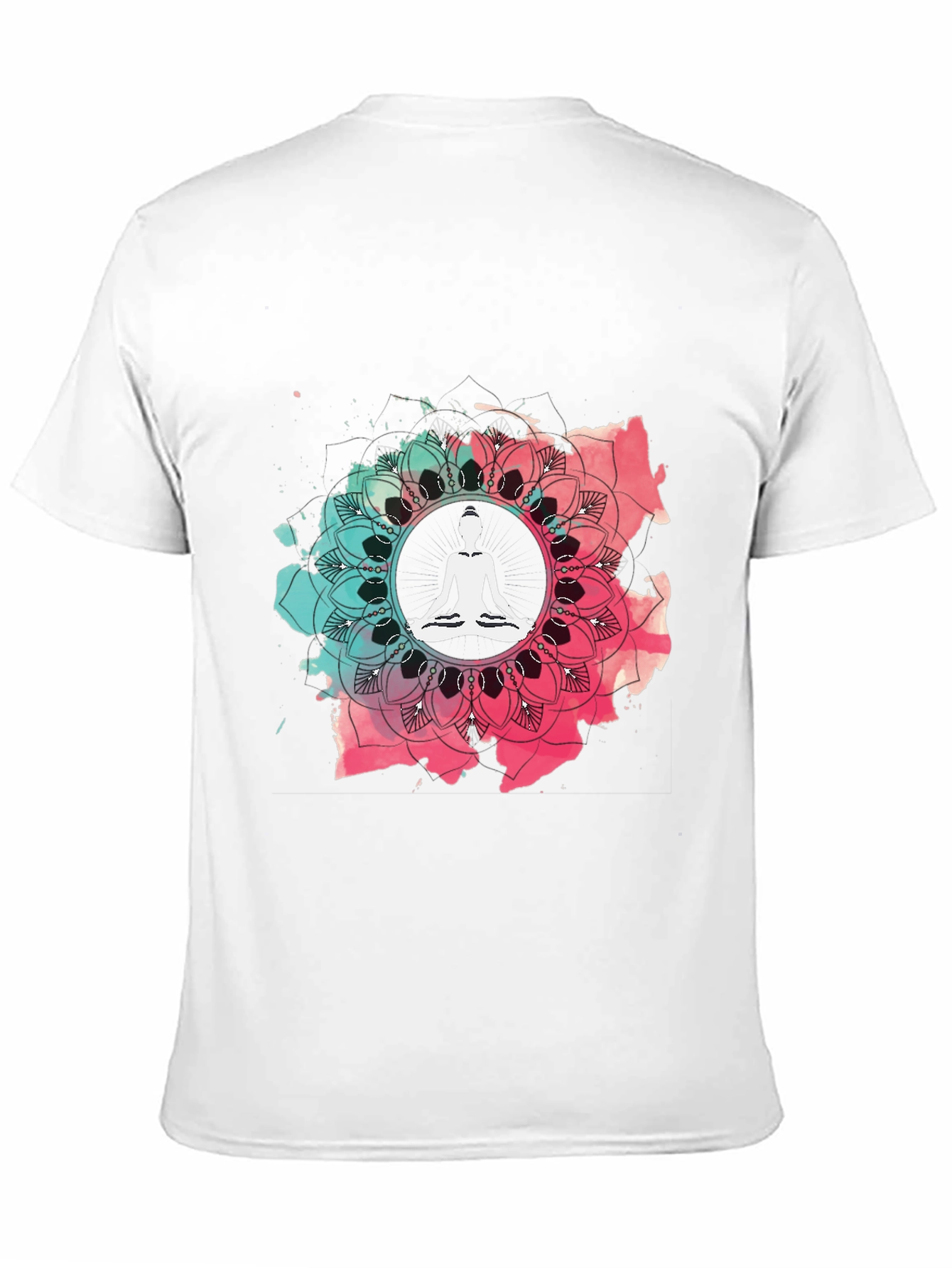 Yoga Mandala Graphic Tee - Mens Casual Black T-Shirt
