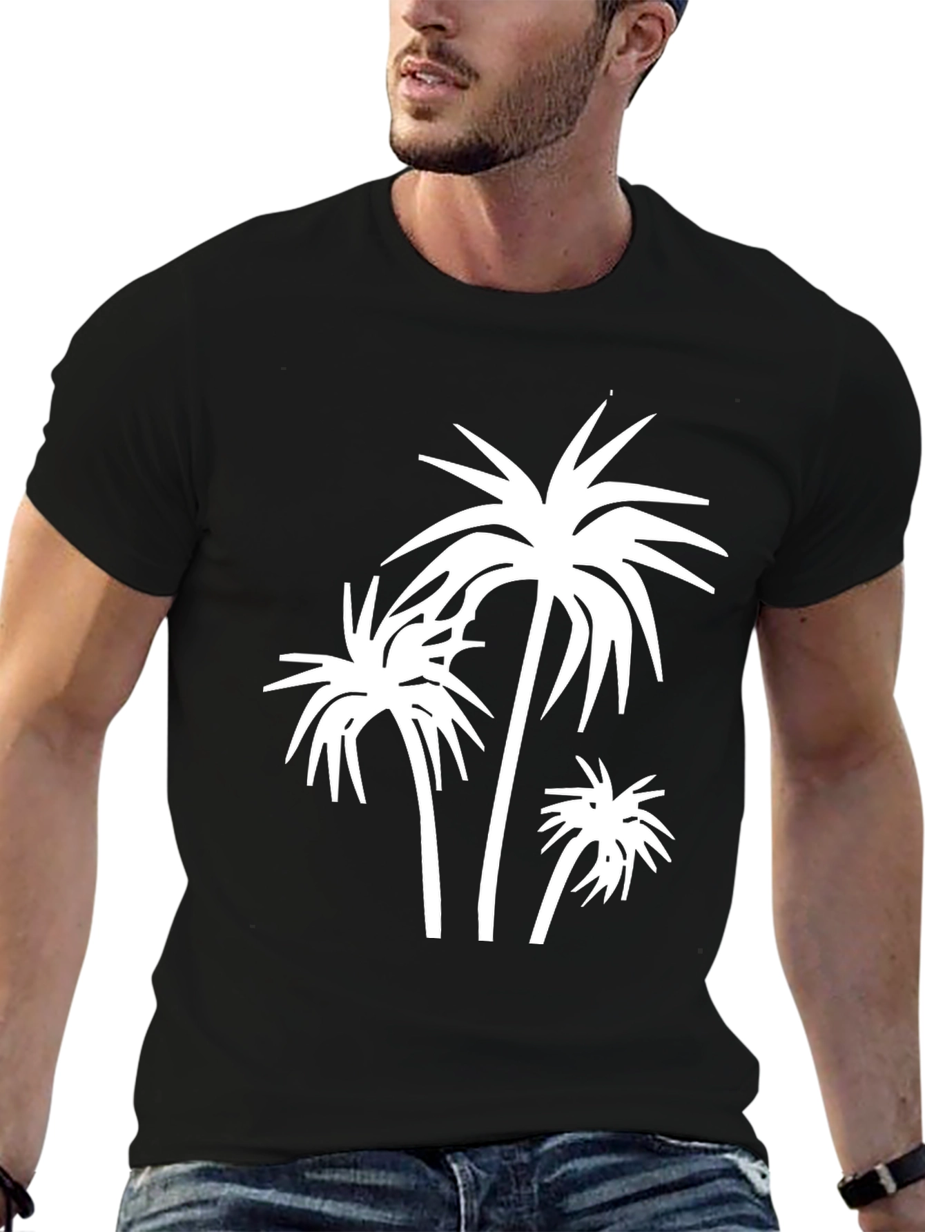 Palm Tree Graphic Black T-Shirt