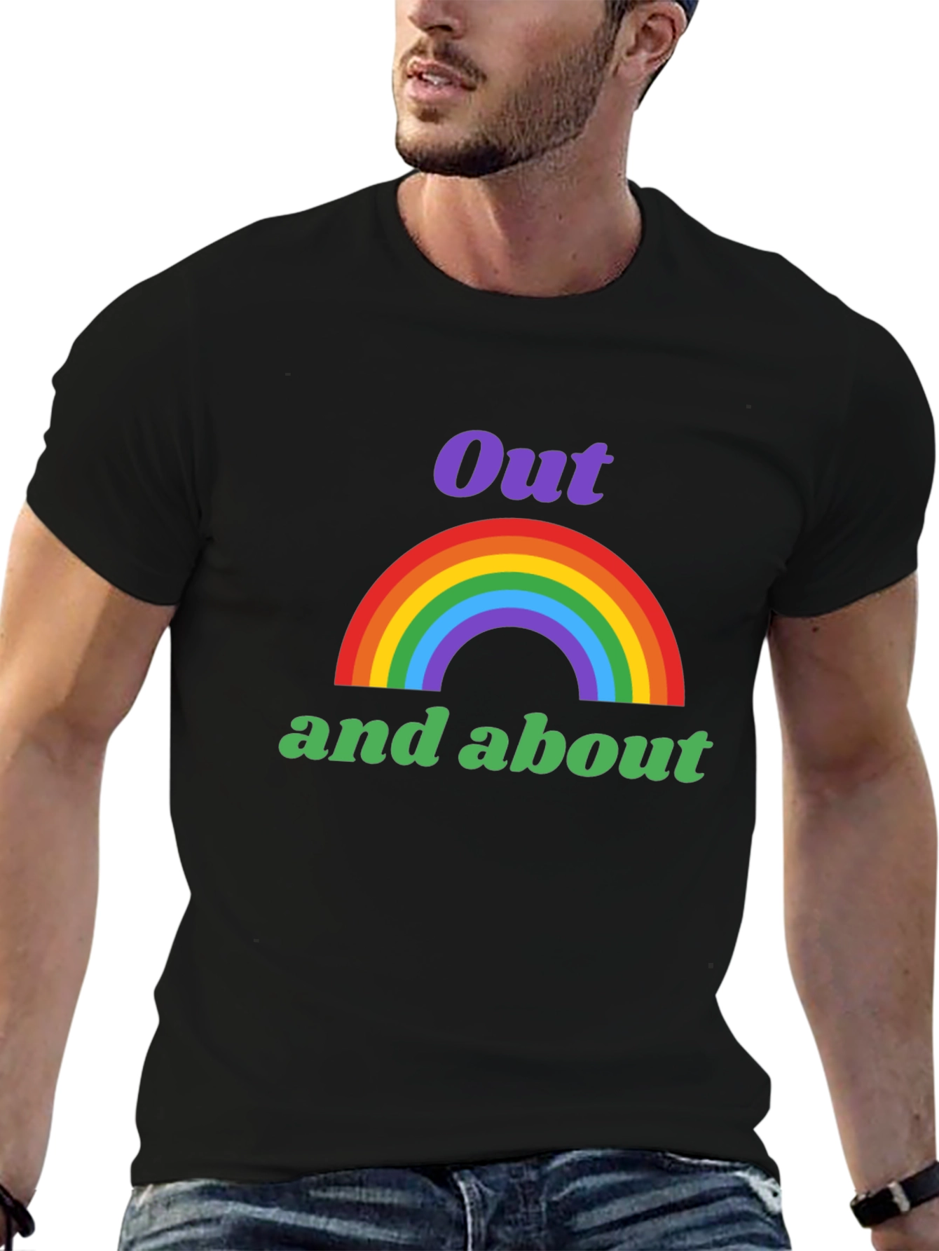 Out and About Rainbow Graphic T-Shirt