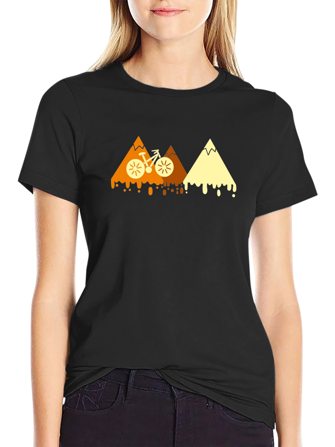 Mountain Bike Graphic Tee - Black Cotton Blend