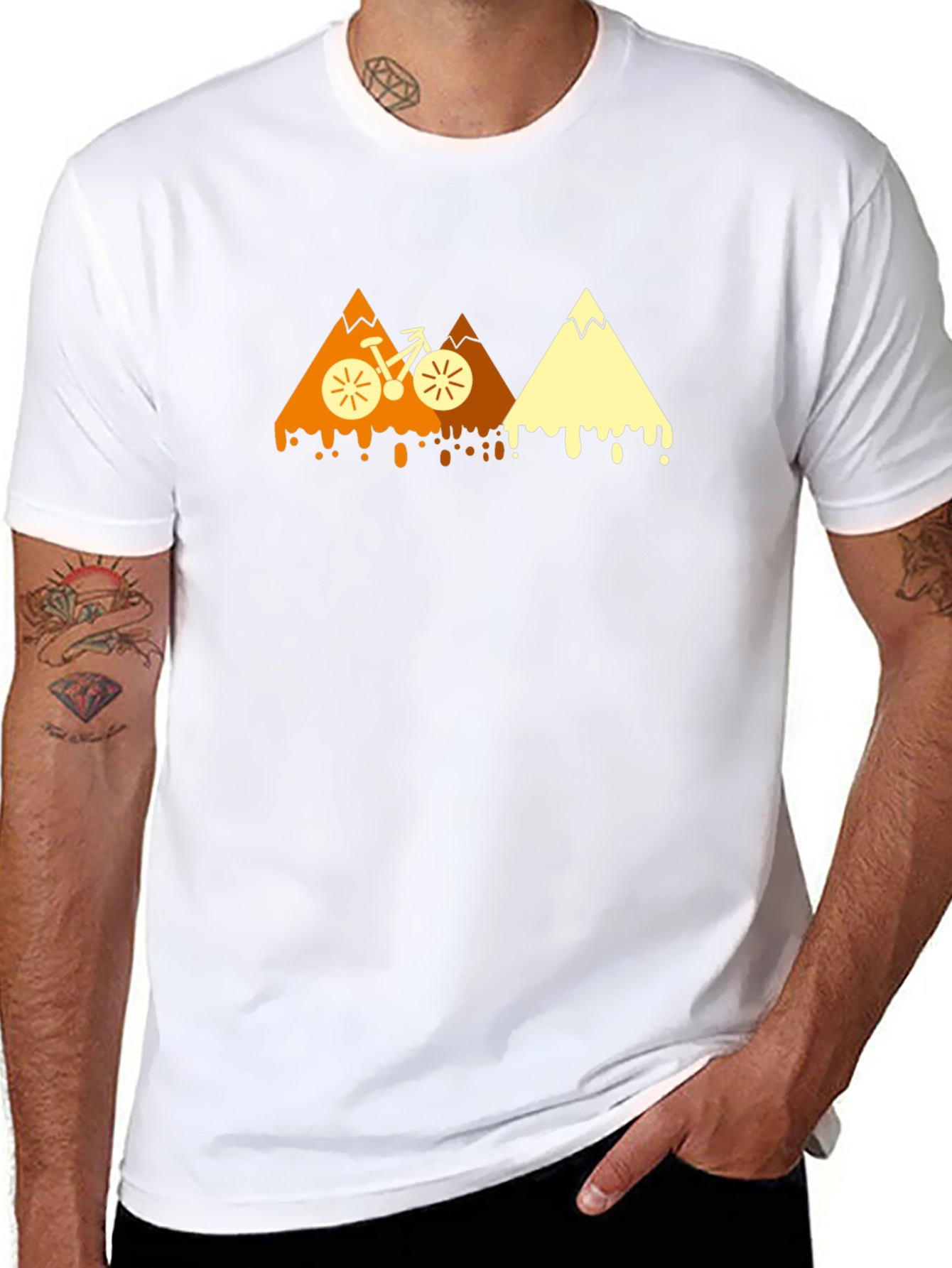 Mountain Bike Graphic Tee - Black Cotton Blend