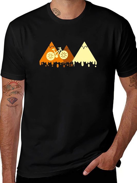 Mountain Bike Graphic Tee - Black Cotton Blend