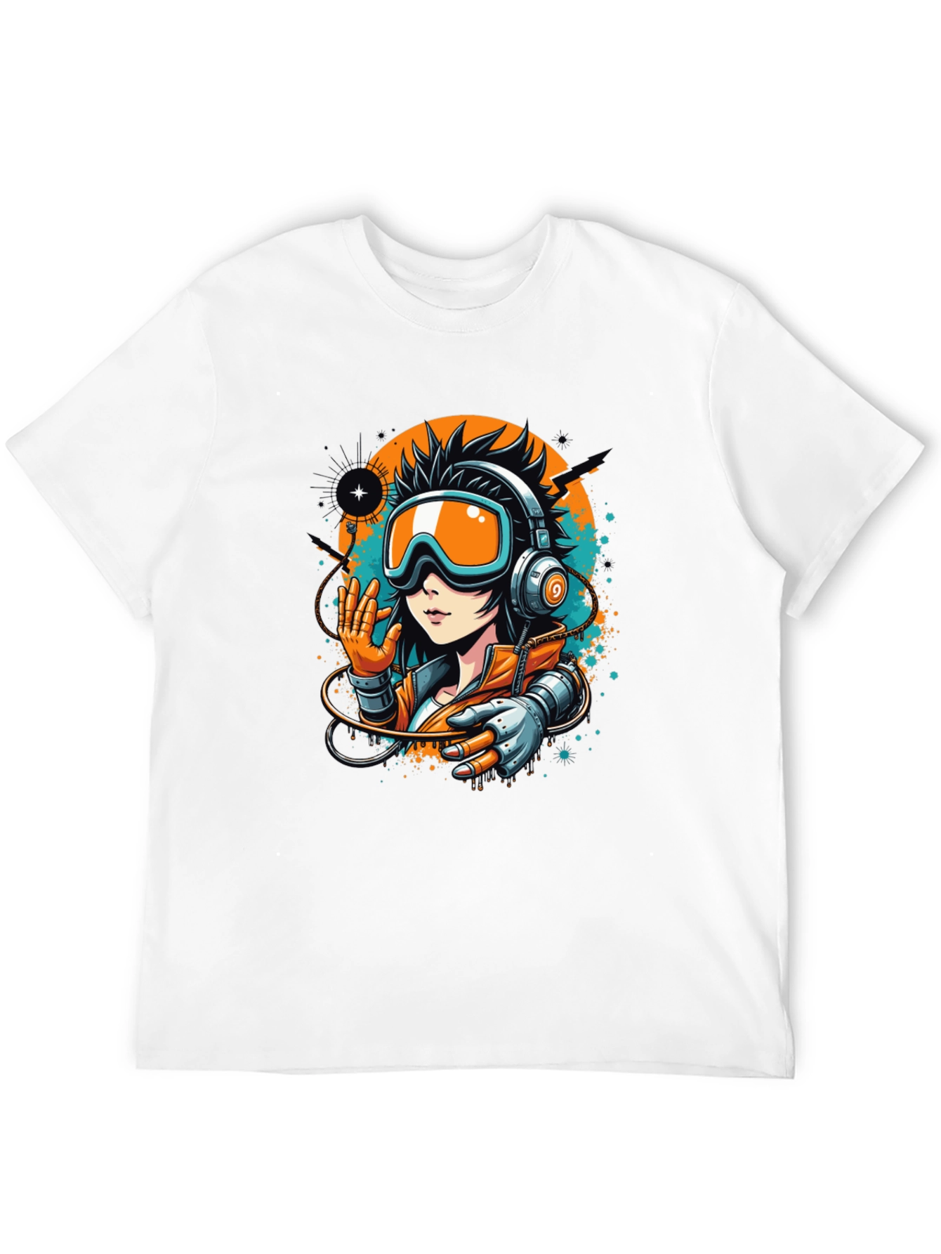 Cool Anime Girl Graphic Black T-Shirt