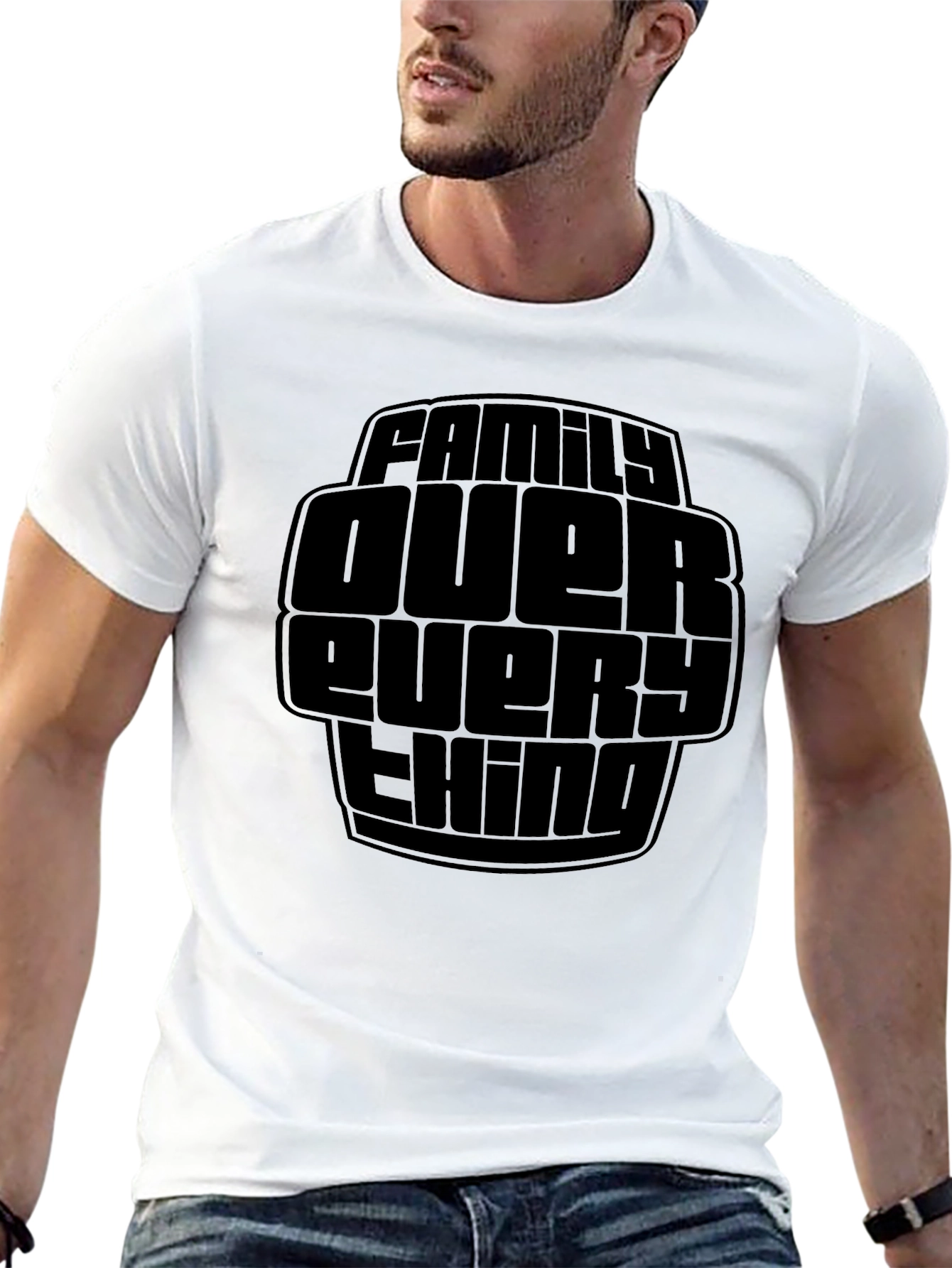 Family Over Everything Black Graphic Tee