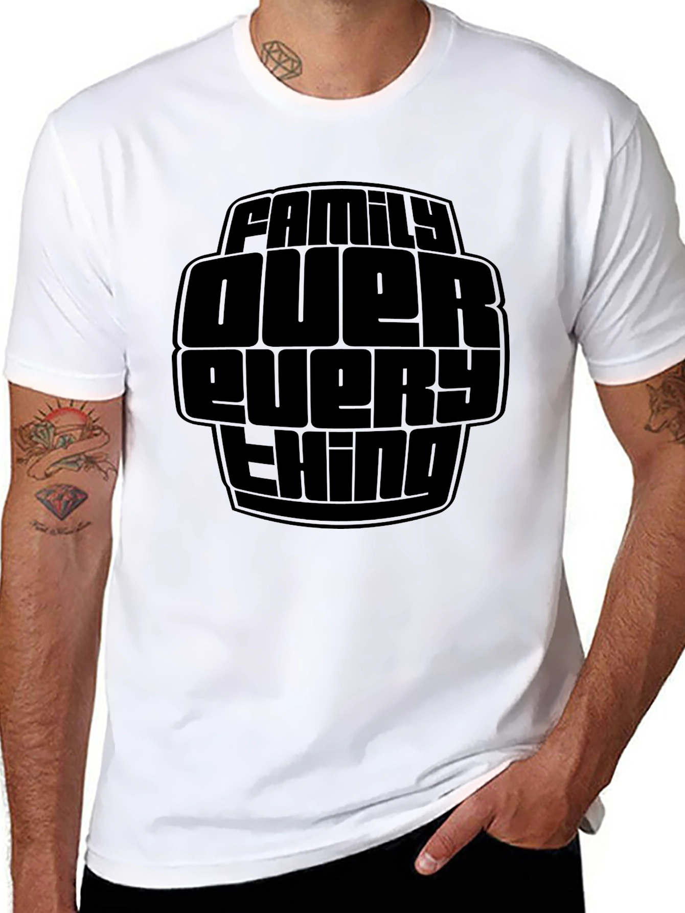 Family Over Everything Black Graphic Tee