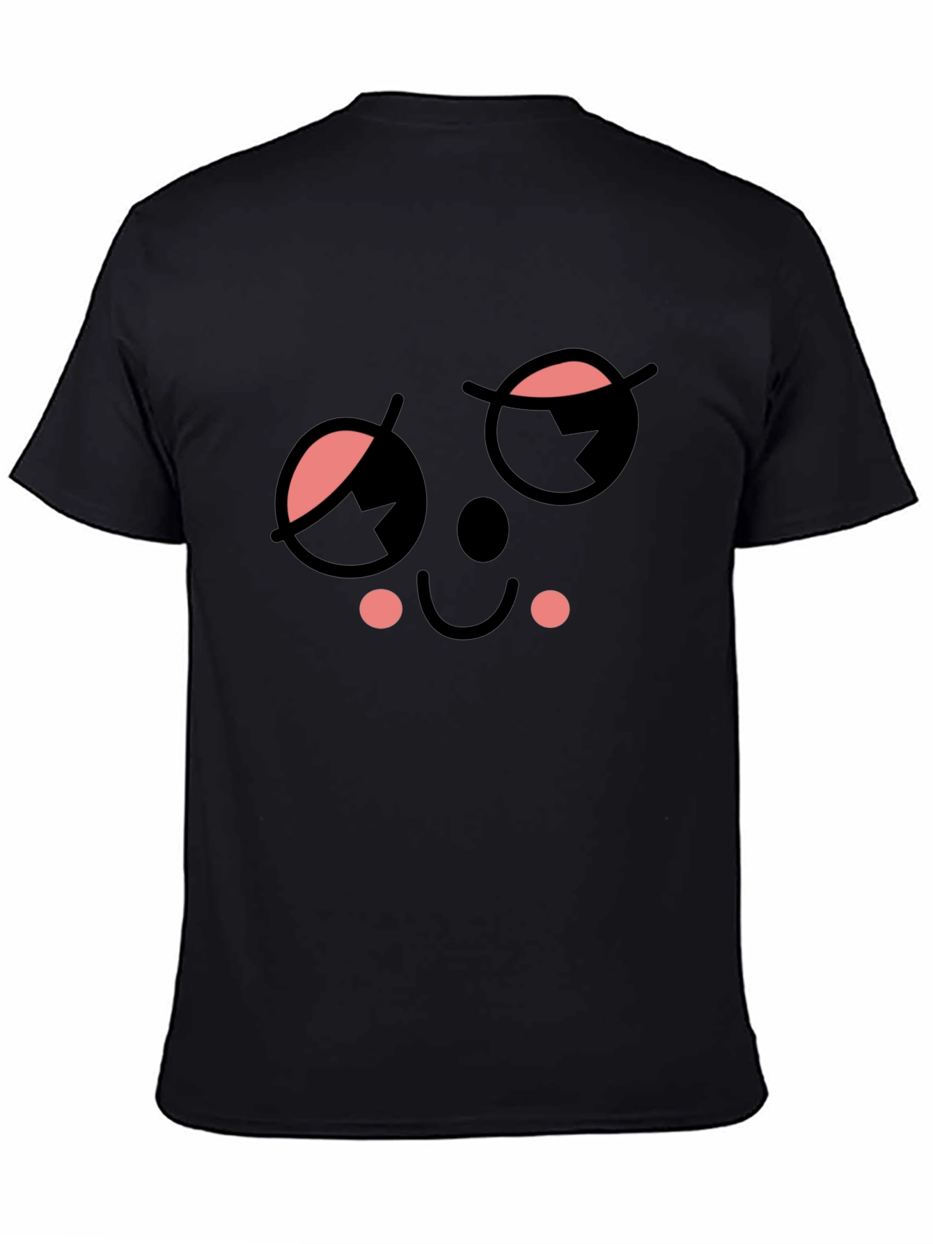 Whimsical Wink Face Black Tee