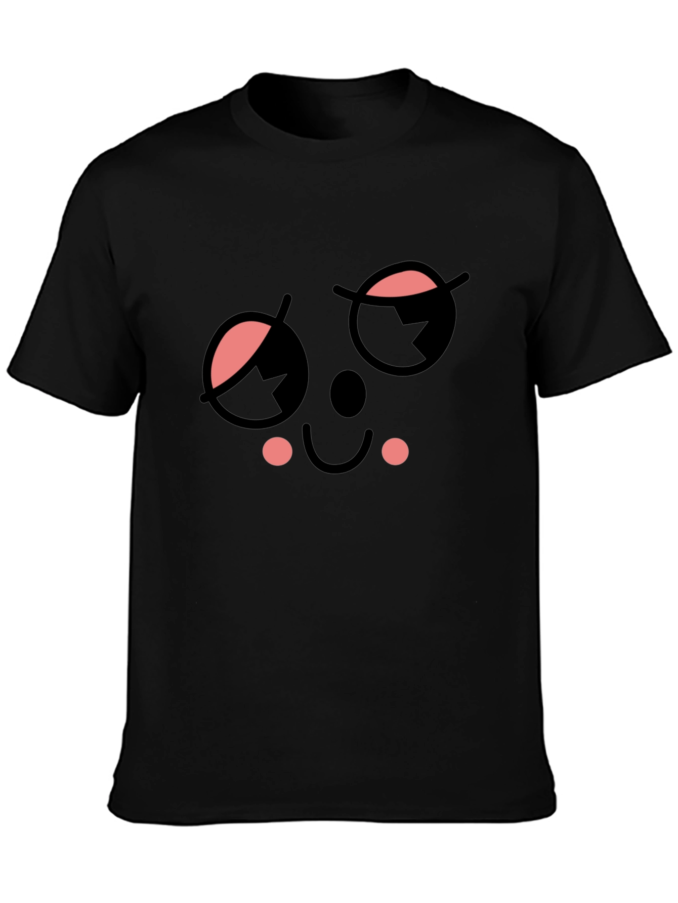 Whimsical Wink Face Black Tee