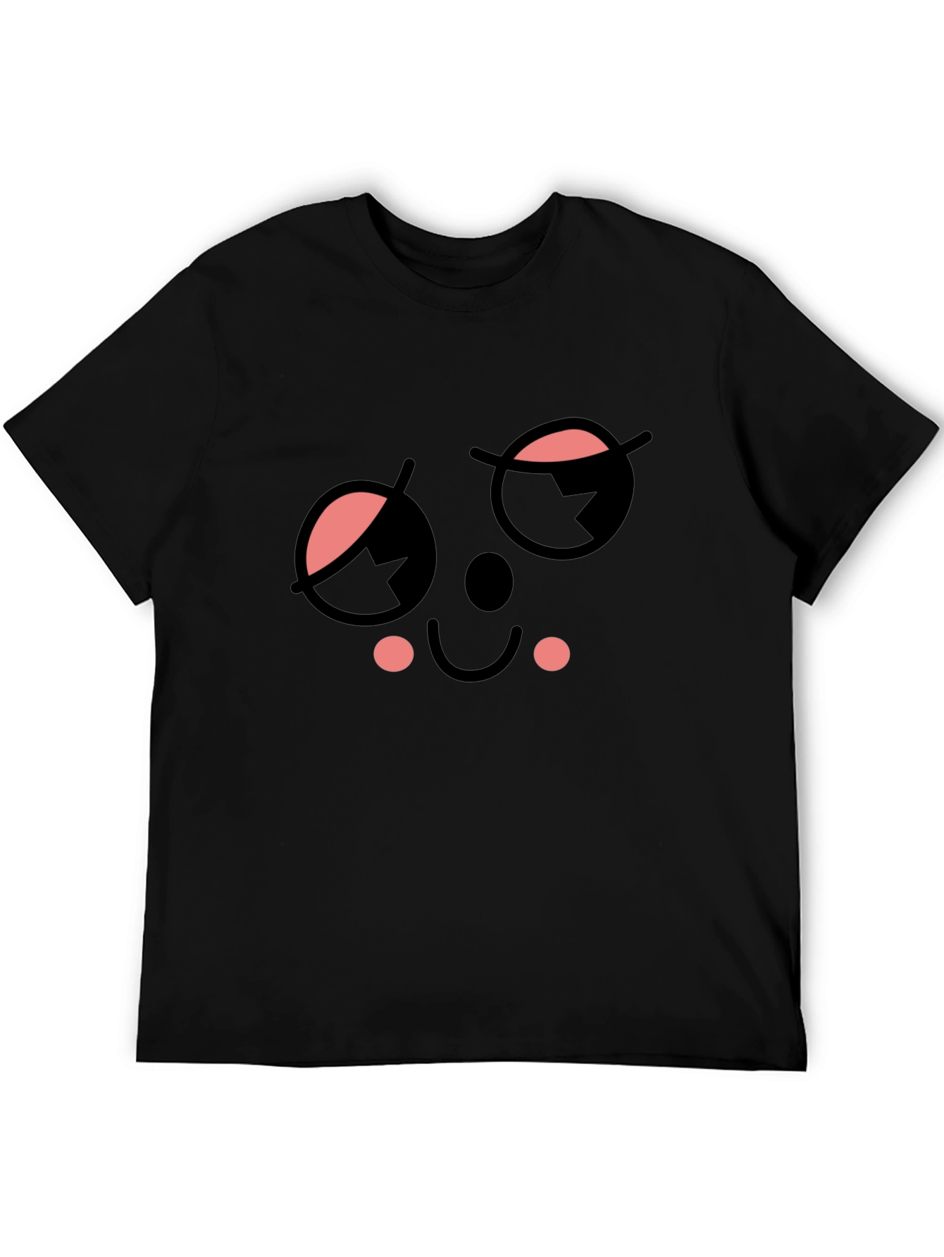 Whimsical Wink Face Black Tee