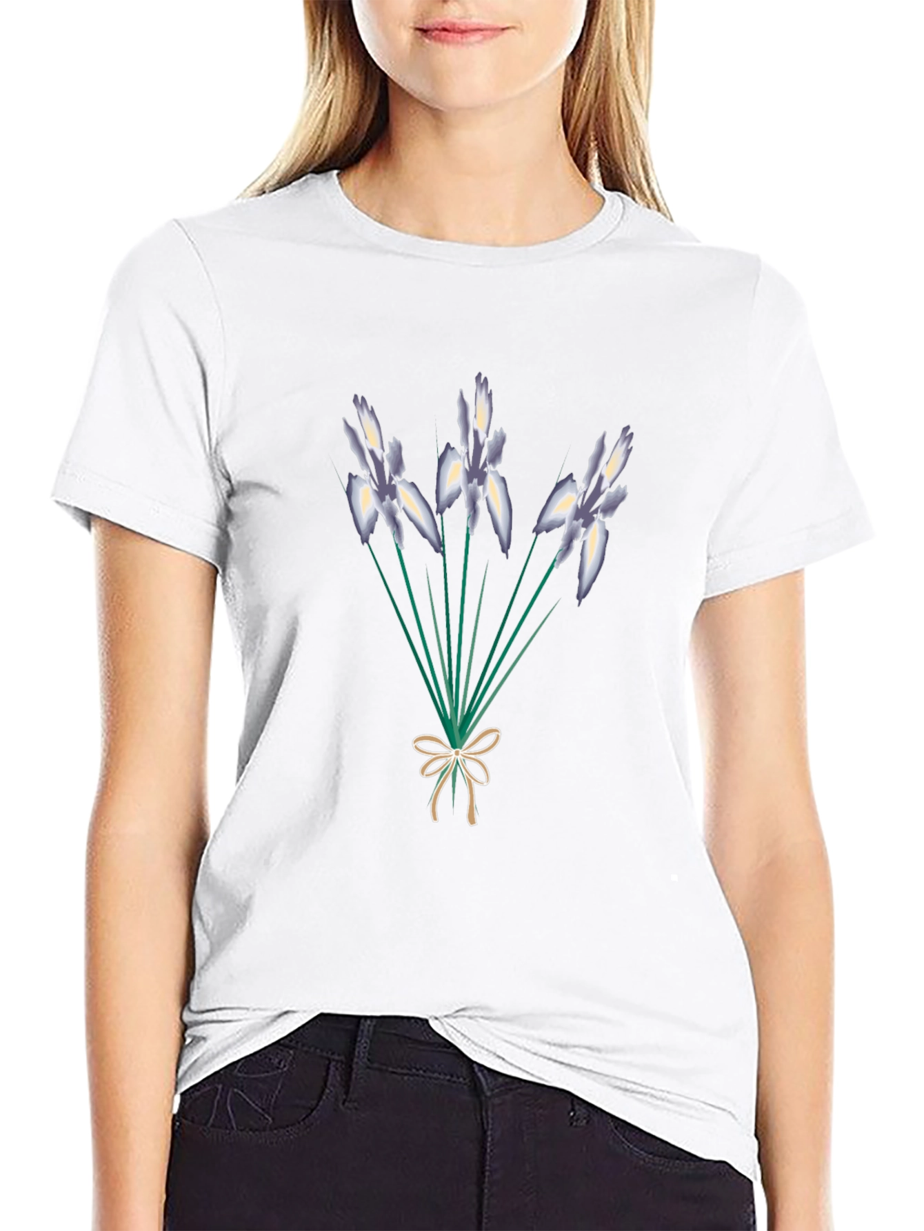 Floral Bouquet Graphic Tee - Stylish Black T-Shirt