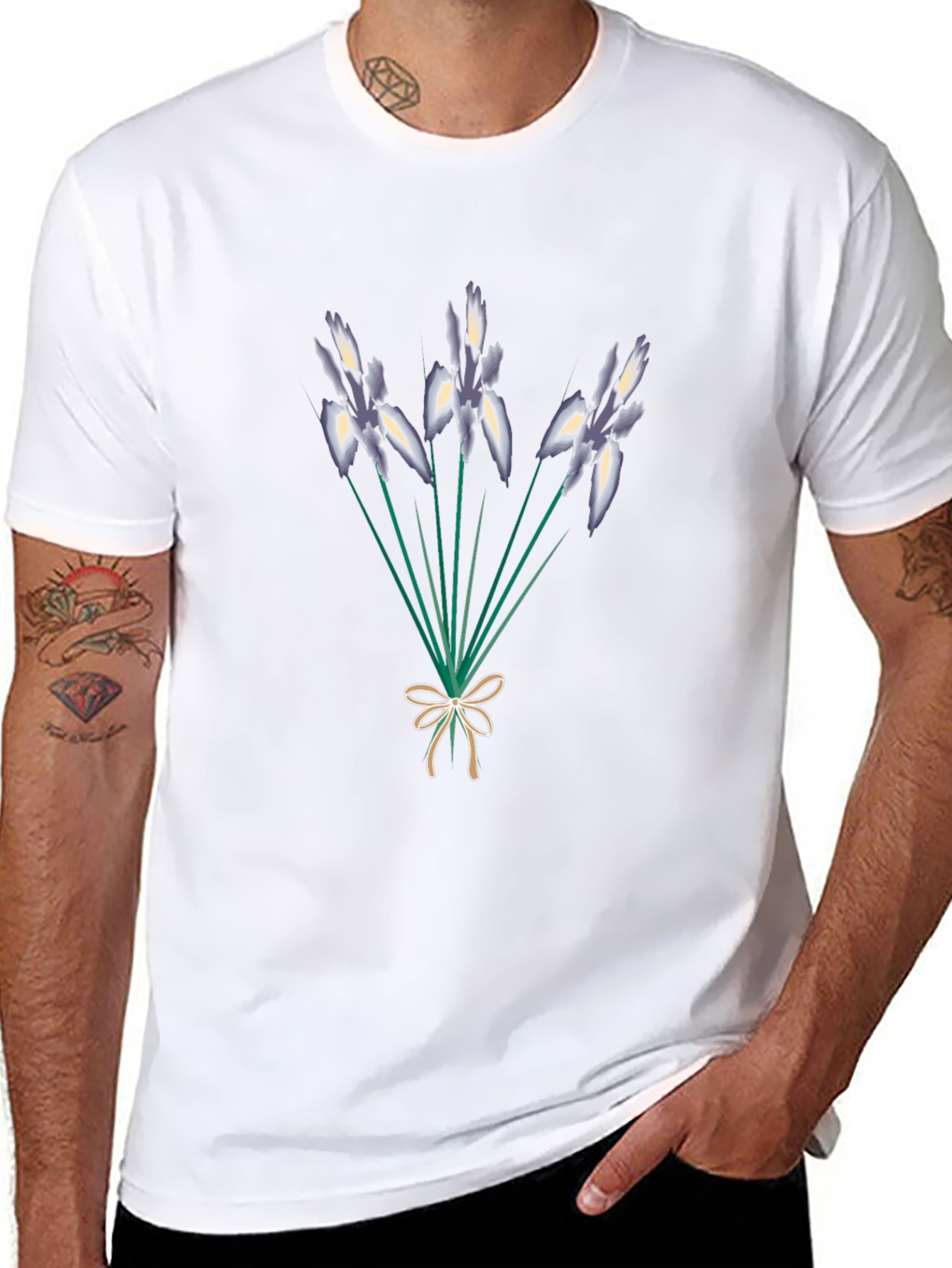 Floral Bouquet Graphic Tee - Stylish Black T-Shirt