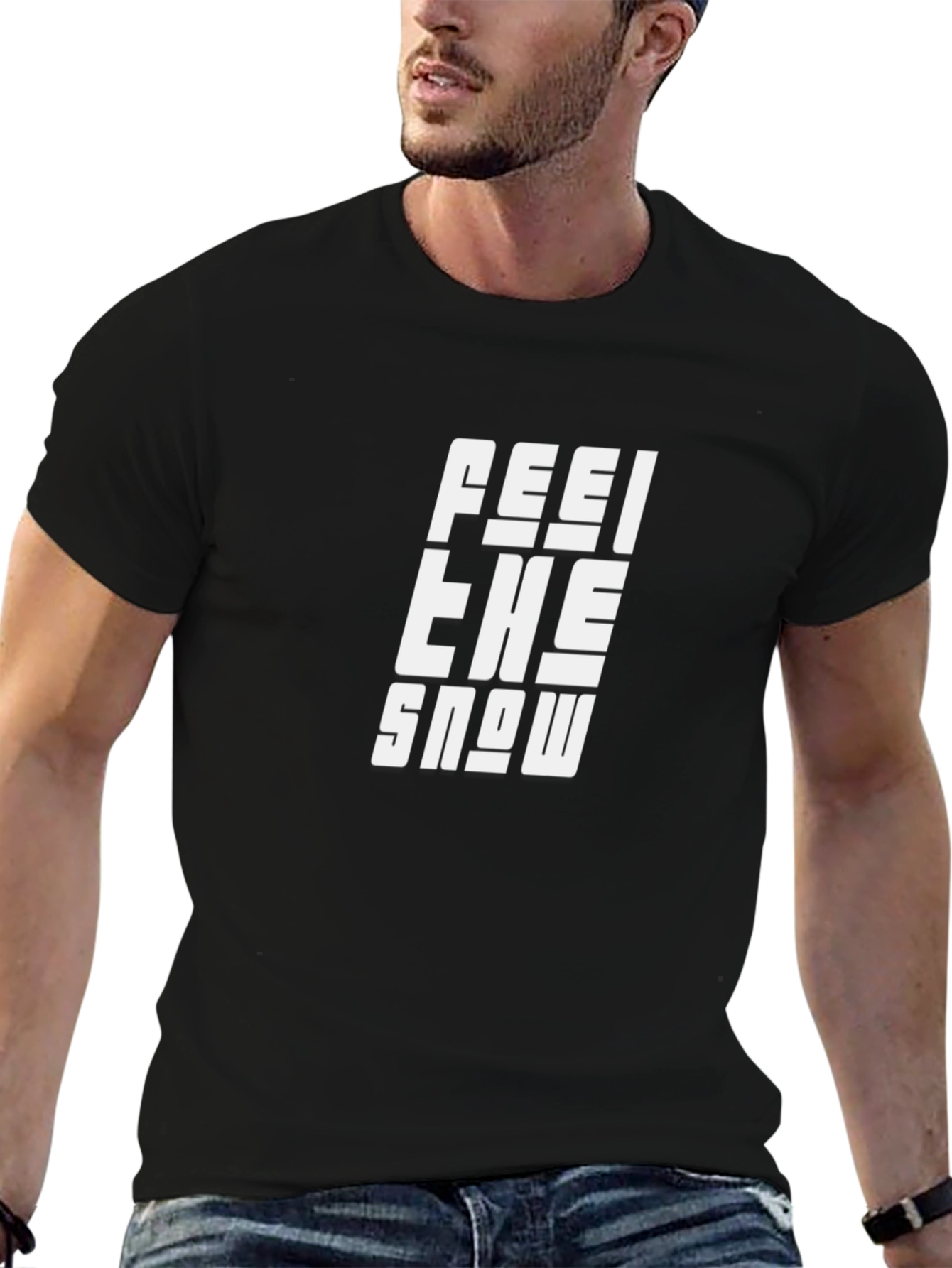 Feel the Snow Black Graphic Tee