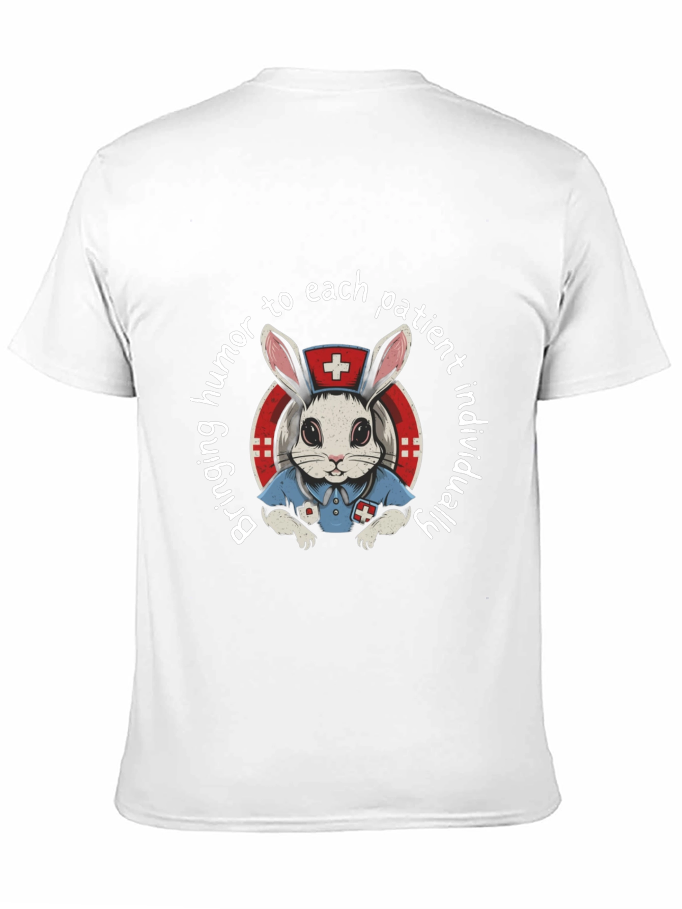 Humorous Nurse Bunny Graphic T-Shirt