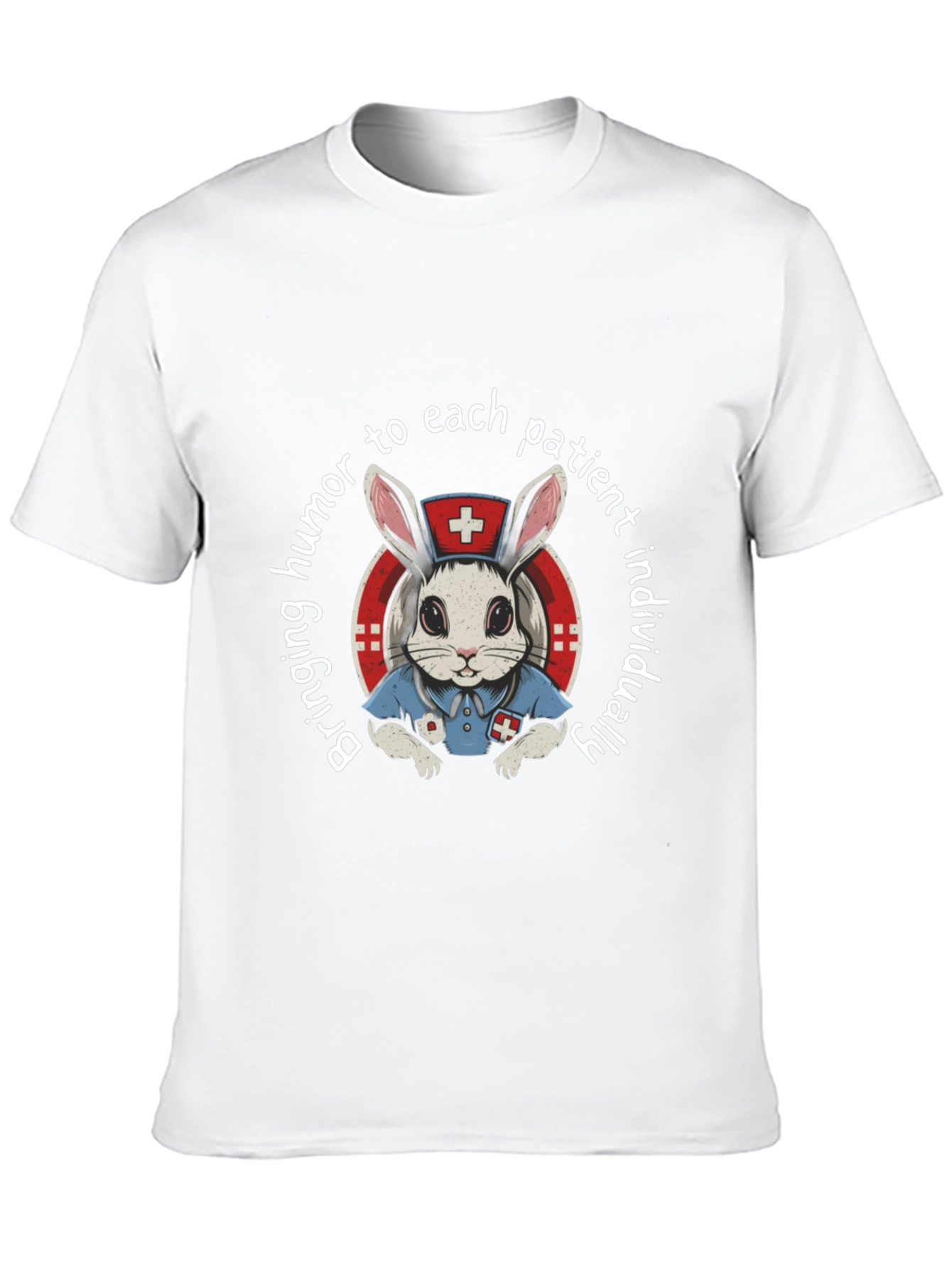 Humorous Nurse Bunny Graphic T-Shirt