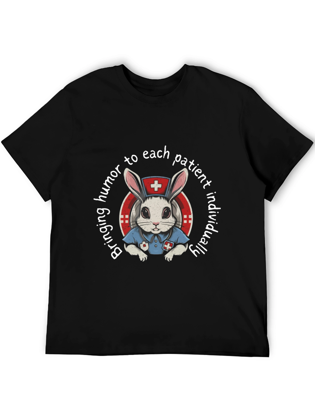 Humorous Nurse Bunny Graphic T-Shirt