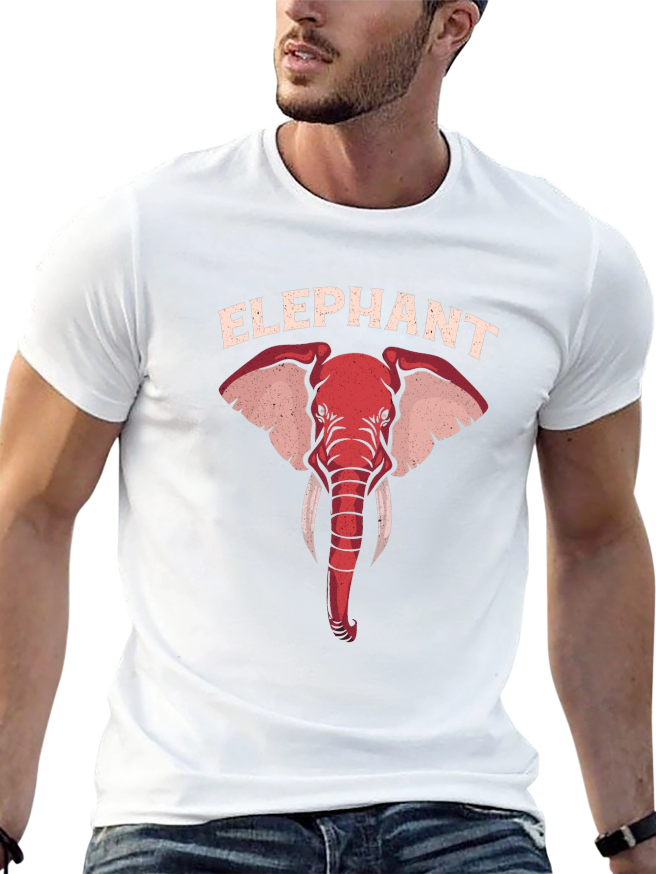 Elephant Graphic Tee - Bold Animal Print T-Shirt