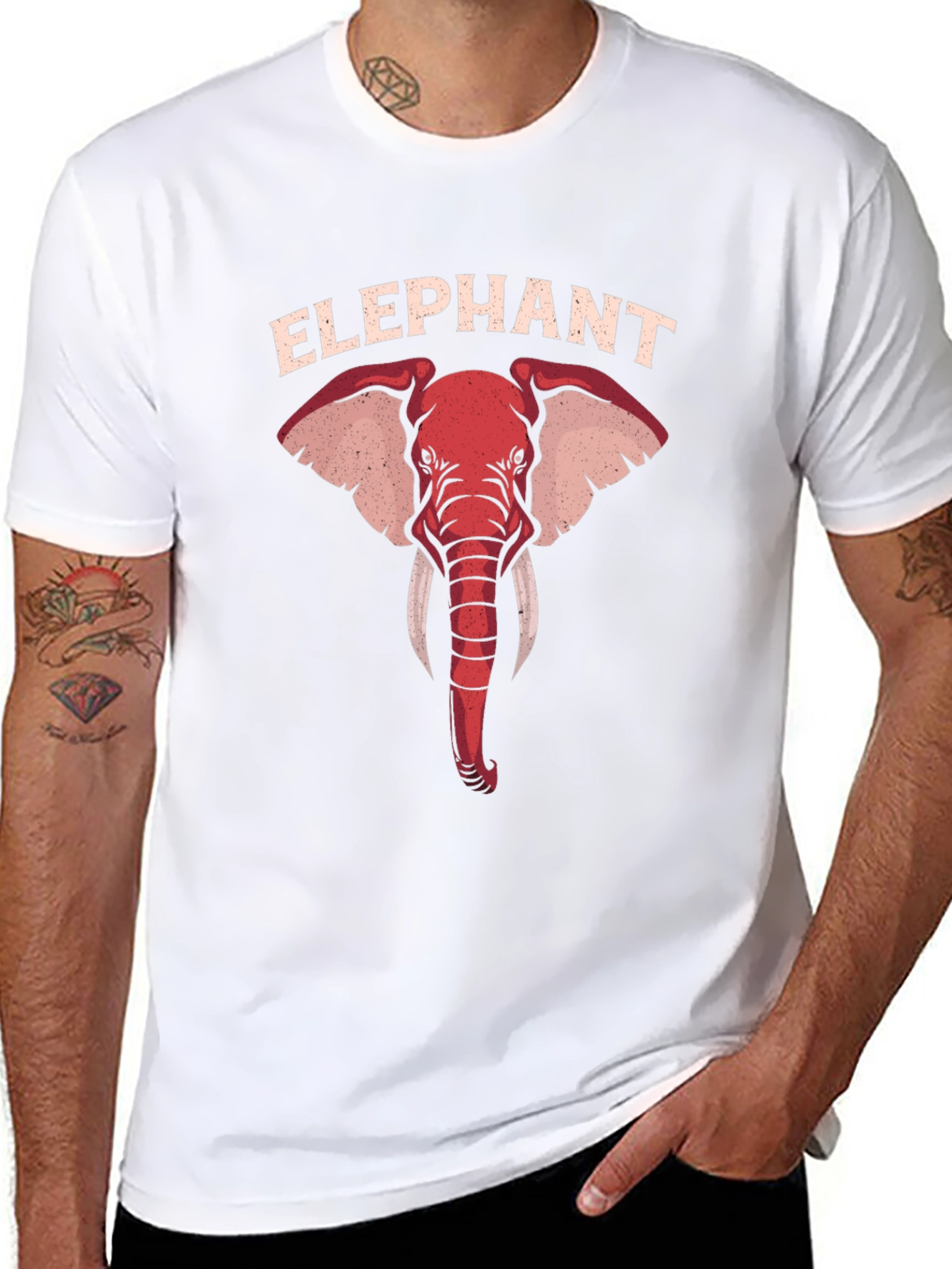 Elephant Graphic Tee - Bold Animal Print T-Shirt