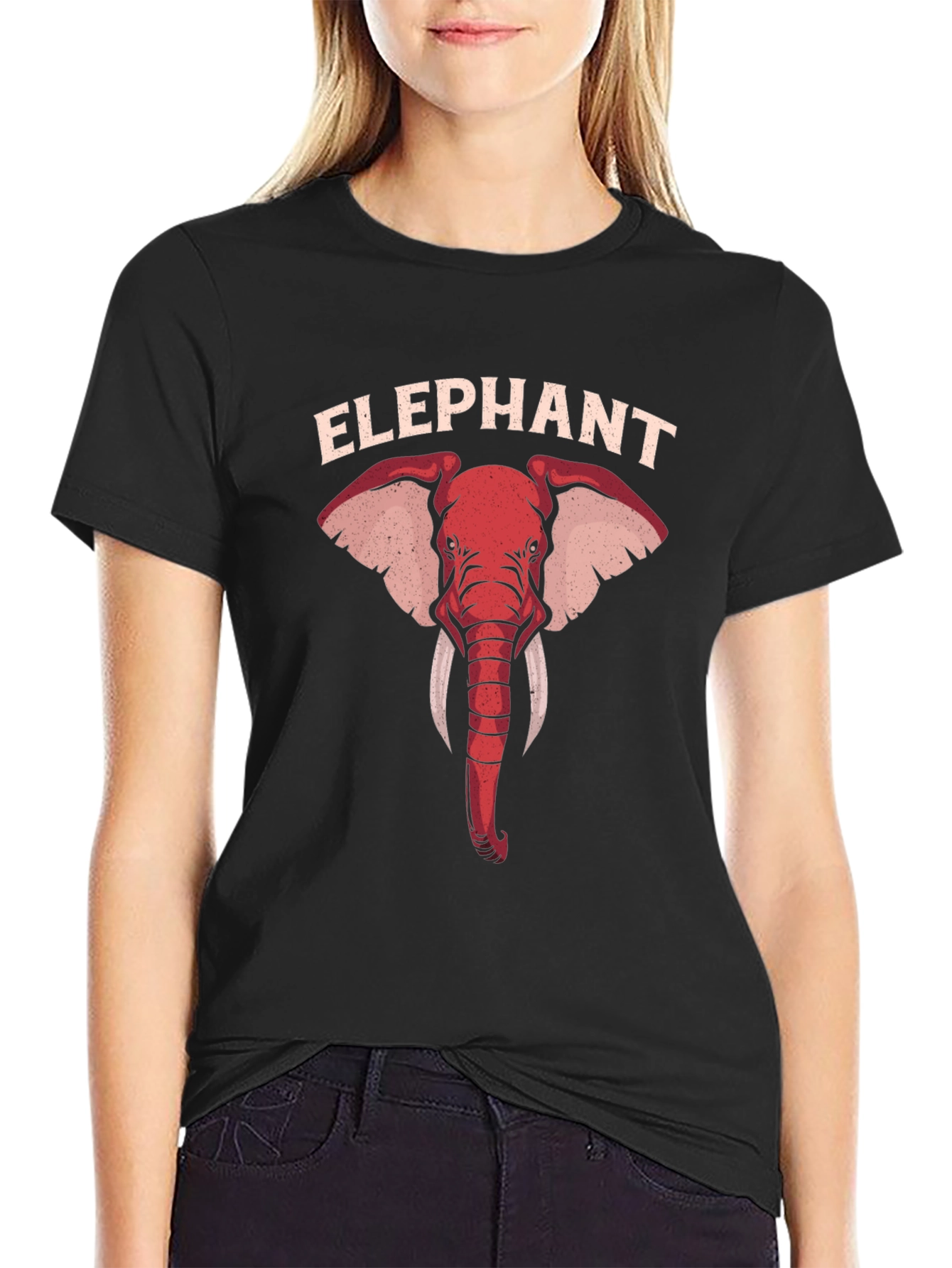 Elephant Graphic Tee - Bold Animal Print T-Shirt