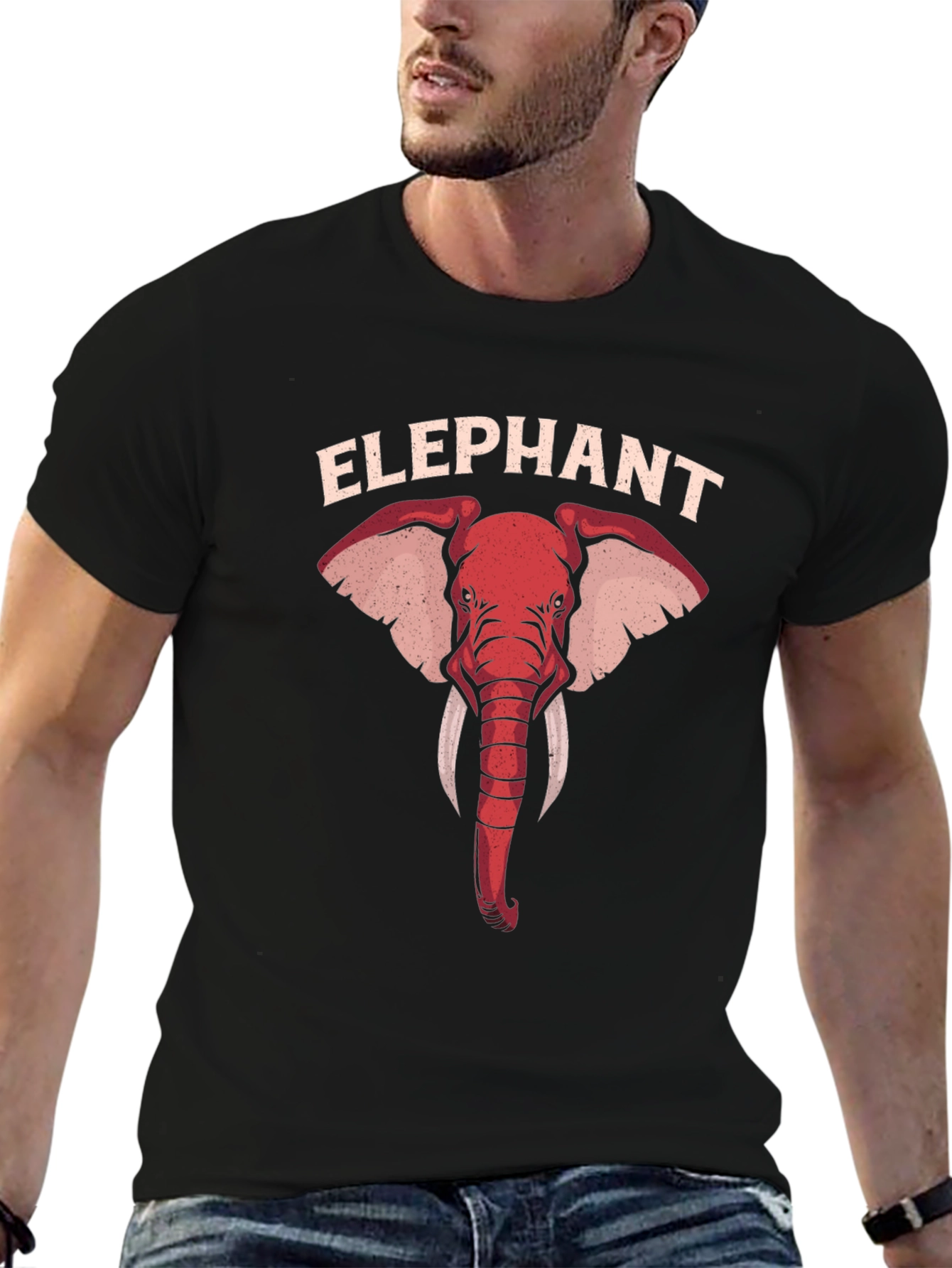 Elephant Graphic Tee - Bold Animal Print T-Shirt