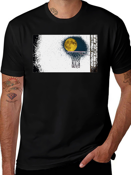 Moon Shot T-Shirt - Basketball & Moon Graphic Tee