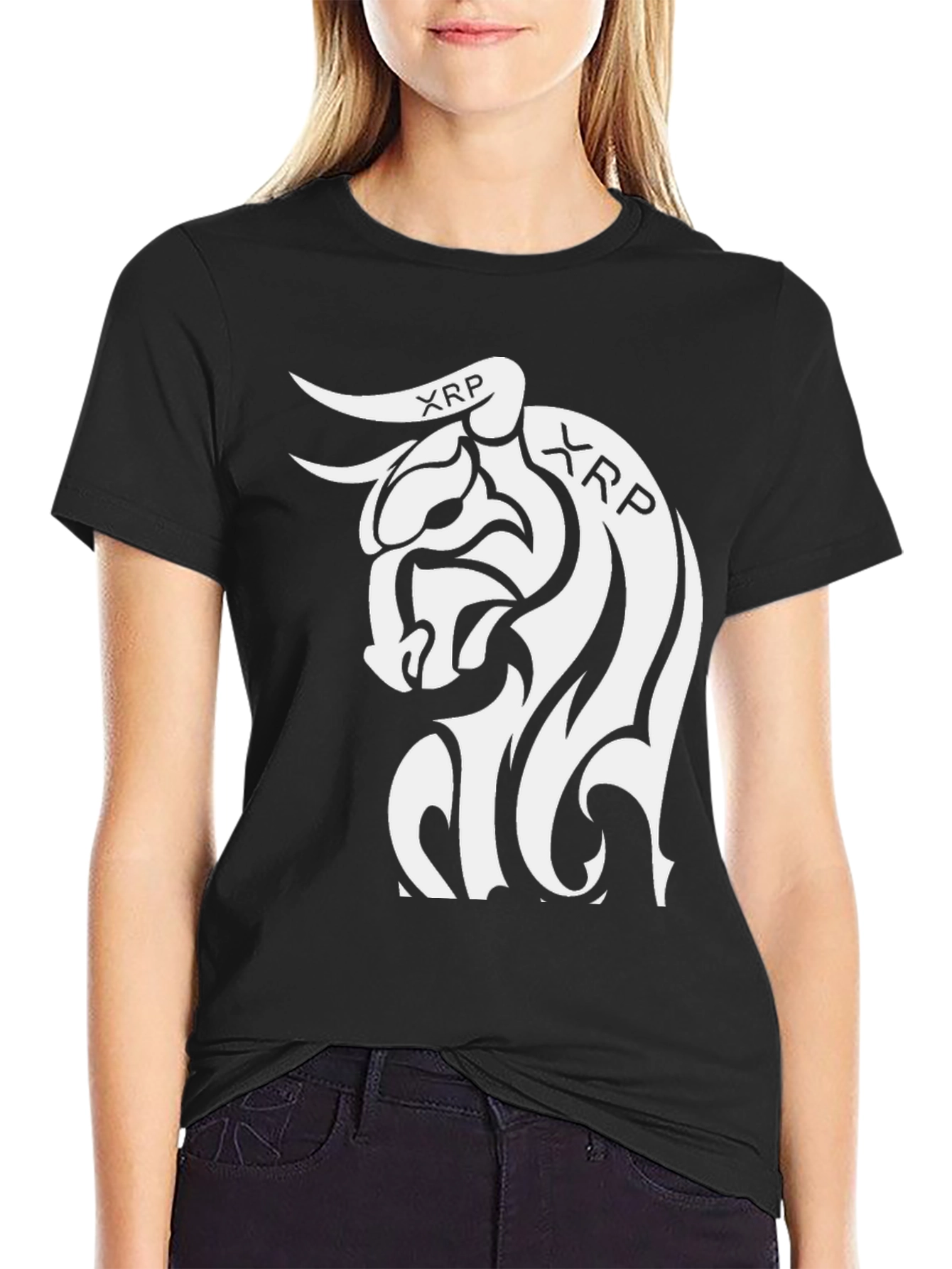XRP Bull Logo Black T-Shirt